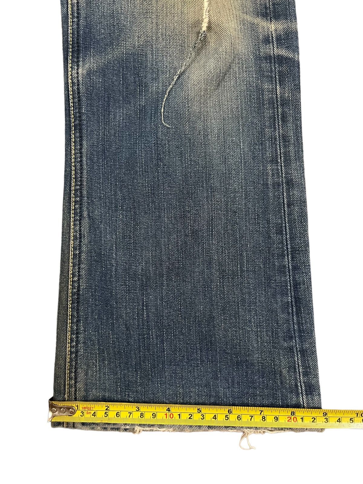Lee Vintage Lee Denim Yellow Mud Washed Distressed Flare Jeans Size US 34 / EU 50 - 13 Thumbnail