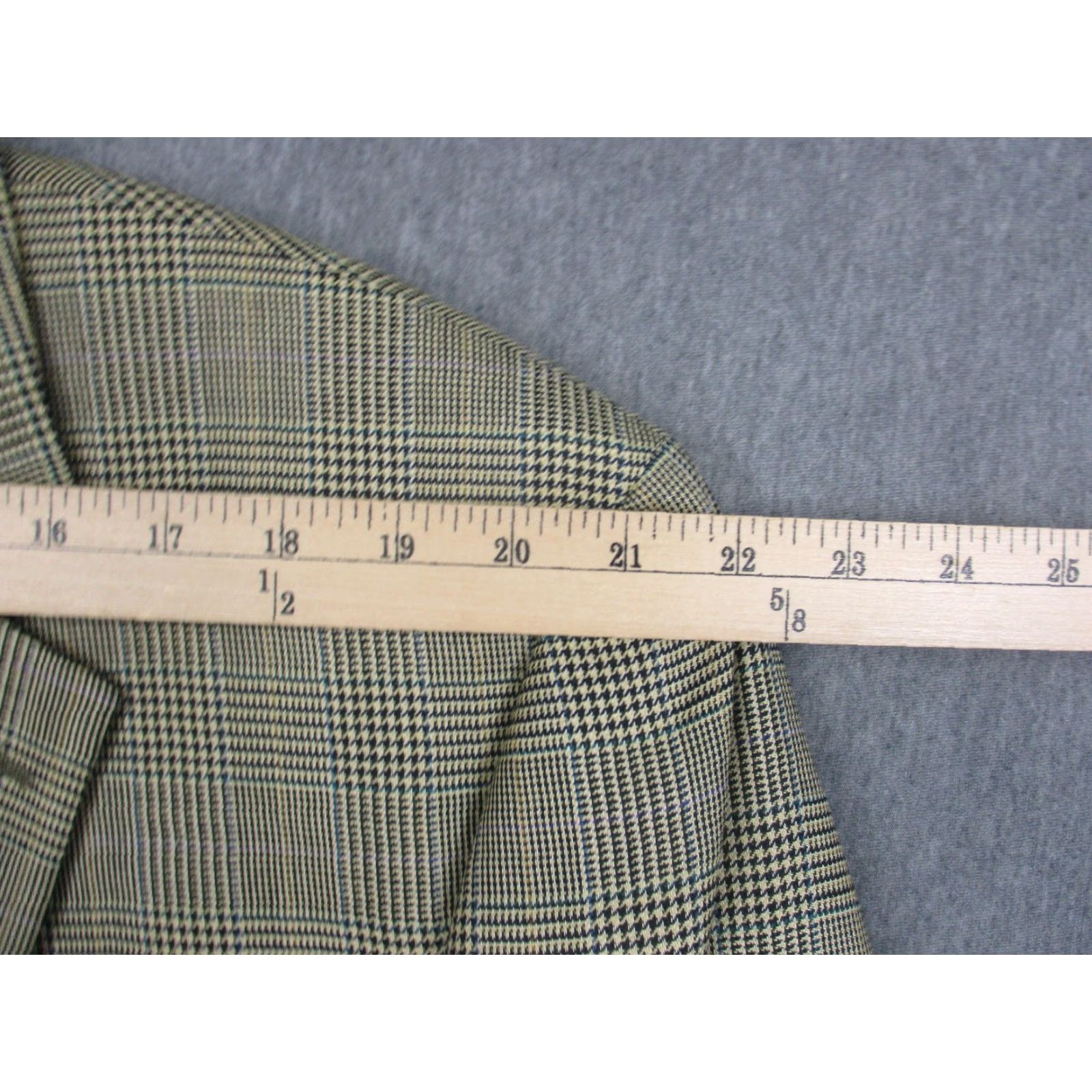 Ralph Lauren Lauren Ralph Lauren Blazer Mens 46R Tan Silk Wool Glen Plaid Two Button Vented Size 46R - 6 Thumbnail