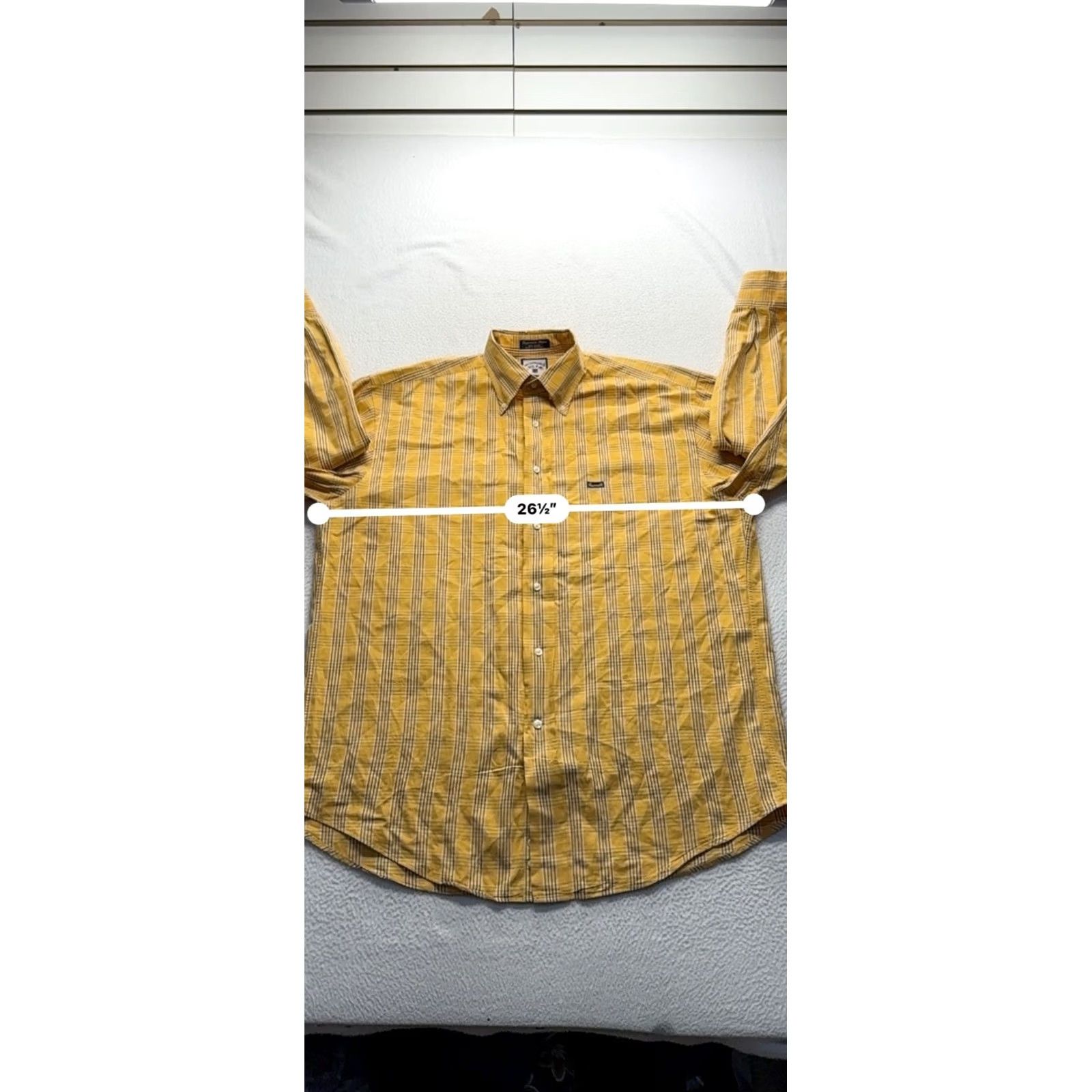 Faconnable VINTAGE Faconnable Shirt Button-Up Long Sleeve Yellow & White Plaid 100% Cotton Mens L Size US L / EU 52-54 / 3 - 6 Thumbnail