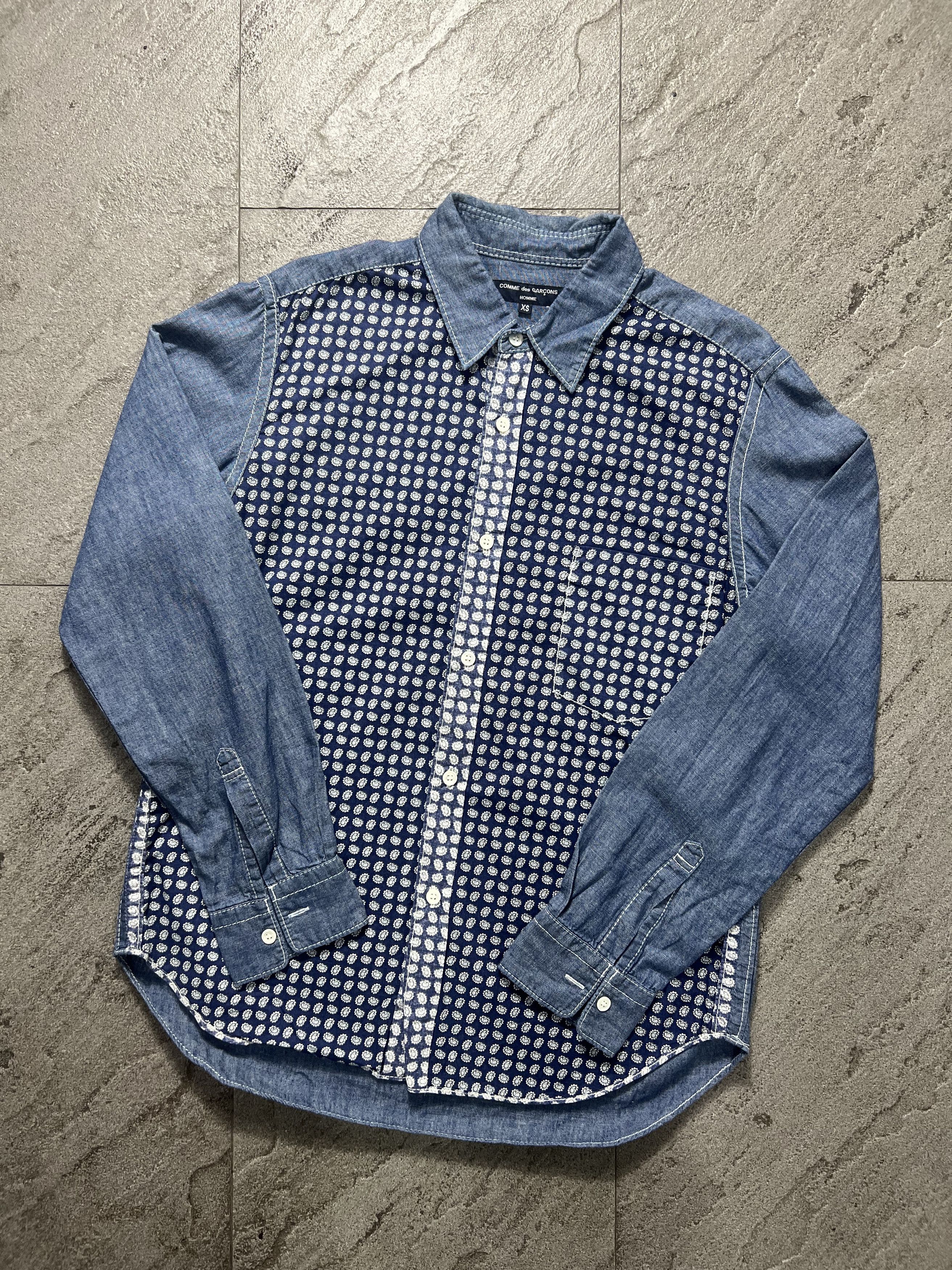 Comme des Garcons Comme des Garçons Homme denim shirt paisley pattern Size US XS / EU 42 / 0 - 1 Thumbnail