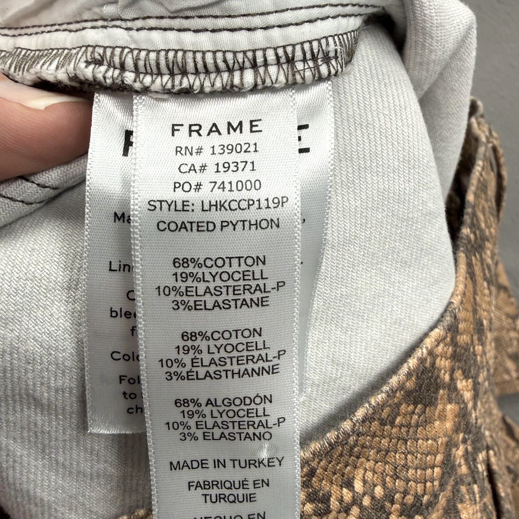 Frame VINTAGE FRAME High Skinny Crop Jeans Womens 30 Brown Coated Python Snake Print Denim Size 30" / US 8 / IT 44 - 5 Thumbnail