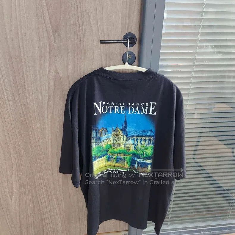 Balenciaga Balenciaga Double-Sided Church Print Black Short Sleeve T- Size US M / EU 48-50 / 2 - 2 Thumbnail