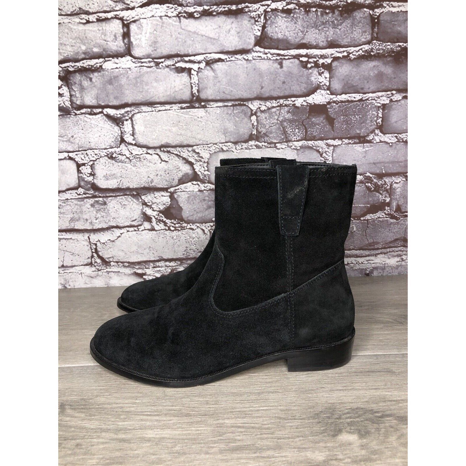 Rebecca Minkoff Rebecca Minkoff Black Suede Pull On Ankle Boots Heel Booties Size US 6 / IT 36 - 13 Thumbnail