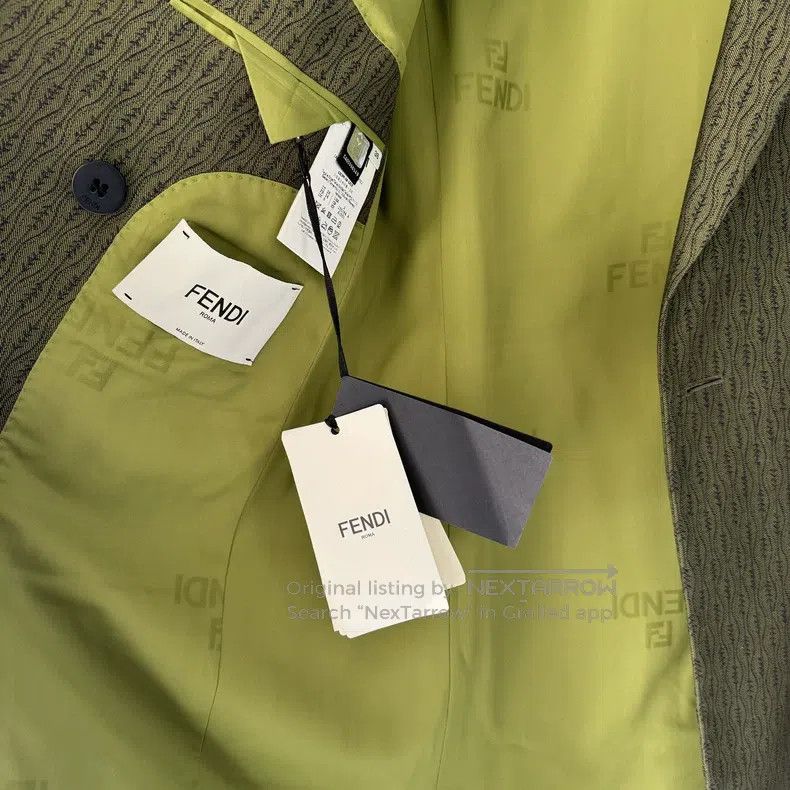 Fendi Fendi Green Double Breasted Long, Kimono Wool Fabric, Clas Size XS / US 0-2 / IT 36-38 - 8 Thumbnail
