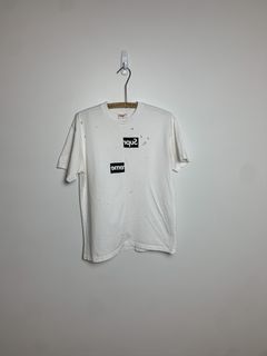 Supreme comme des garcons shirt best sale split box logo tee black