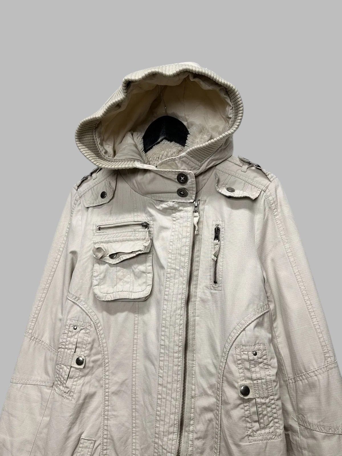 If Six Was Nine Jacket Beige Vintage Fur GOA Tornado Style Streetwear Size US M / EU 48-50 / 2 - 2 Thumbnail
