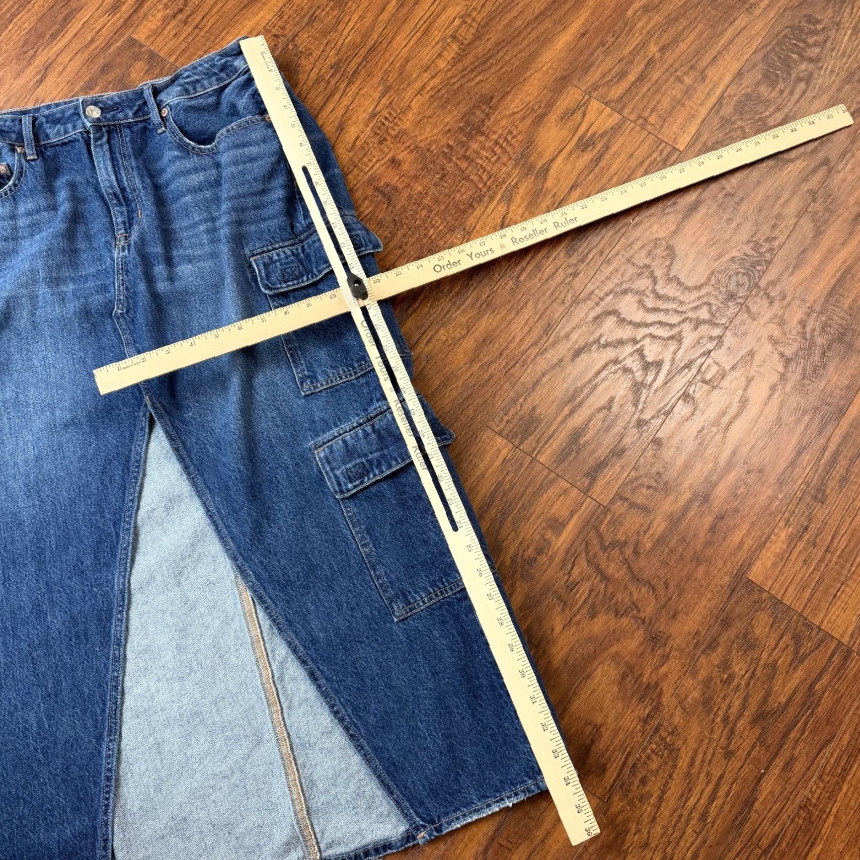 American Eagle Outfitters American Eagle Outfitters Jeans Skirt Womens 12 Low Rise Dark Wash Denim Midi Maxi Slit Pockets Blue Regular 31x34 Size 34" / US 12 / IT 48 - 7 Thumbnail