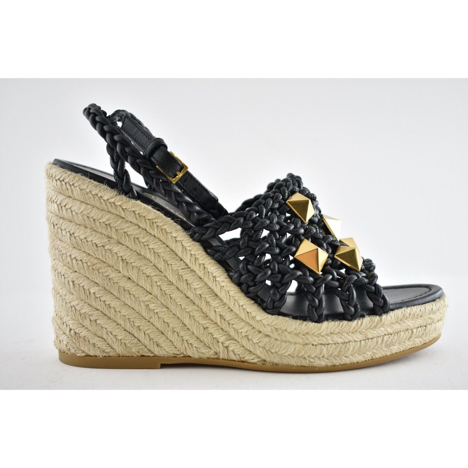Valentino Rockstud Roman Stud Espadrille Wedge Lace Up Sandal 40 Size US 10 / IT 40 - 2 Thumbnail