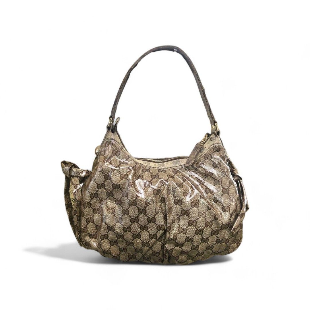 Gucci Gucci - Canvas Leather One Shoulder Bag Beige Sherry Abbey Size ONE SIZE - 2 Thumbnail