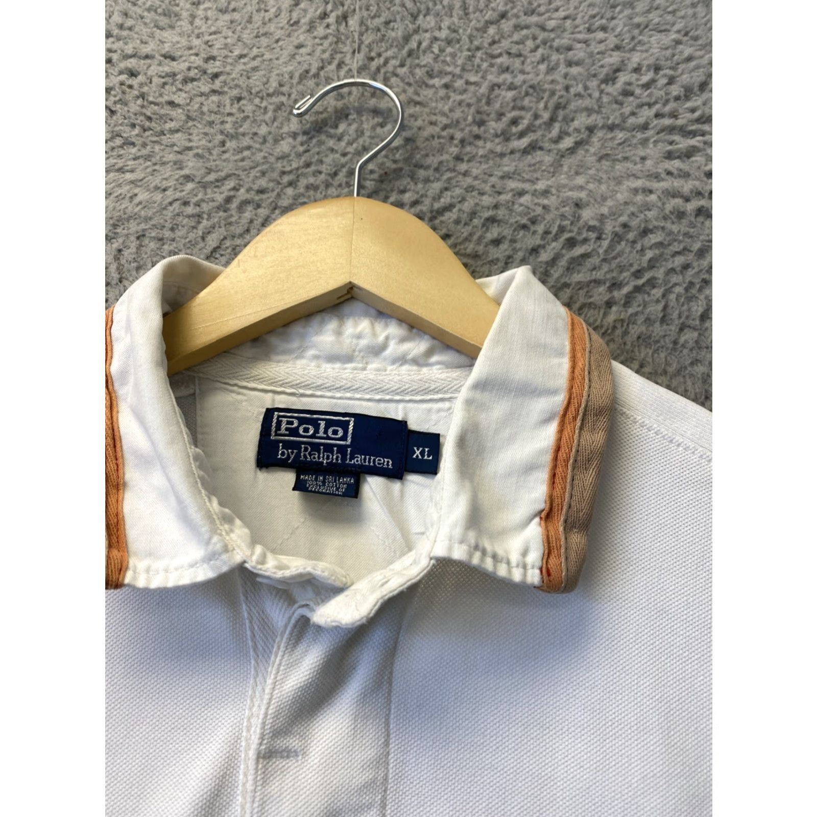 Ralph Lauren VINTAGE Ralph Lauren Polo Shirt XL White Solid Short Sleeve Mens Size US XL / EU 56 / 4 - 5 Thumbnail