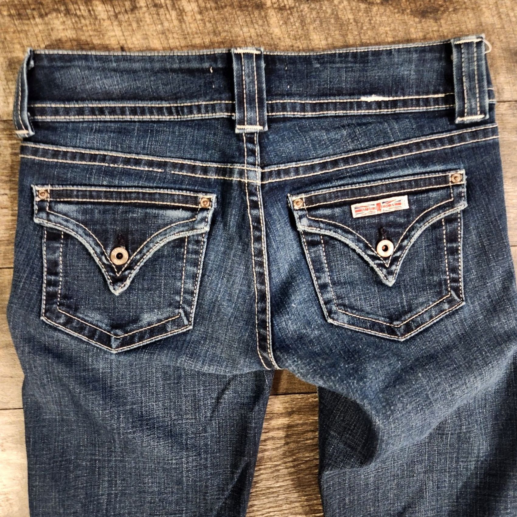 Hudson Hudson Jeans Signature Low Rise Boot Cut Denim Jeans Women 27 Dark Wash Blue Hipster 90s Retro Bohemian Grunge London USA Size 27" / US 4 / IT 40 - 6 Thumbnail