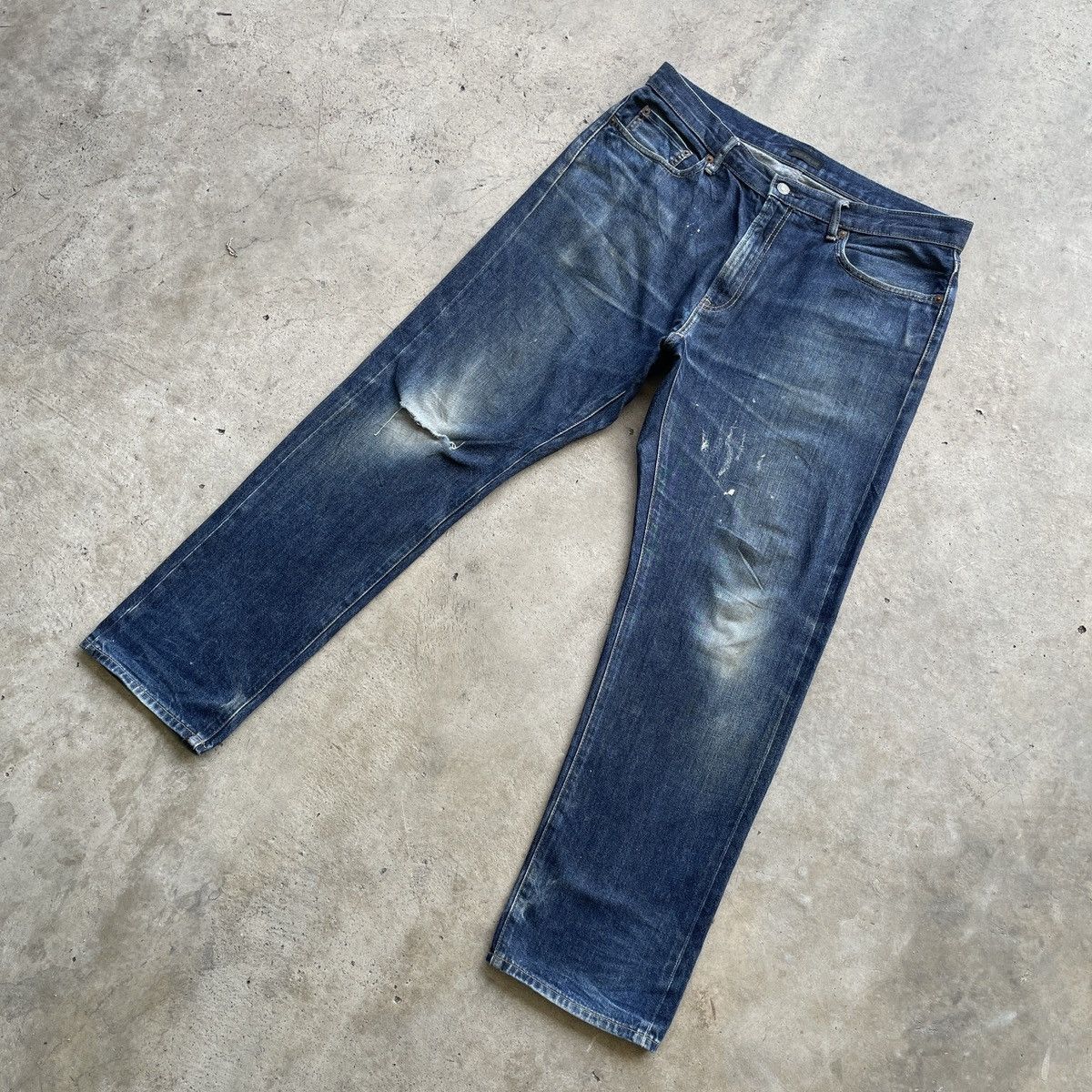 Japanese Brand Vintage Japanese Selvedge Jeans Faded Distressed Denim Pants Size US 34 / EU 50 - 2 Thumbnail