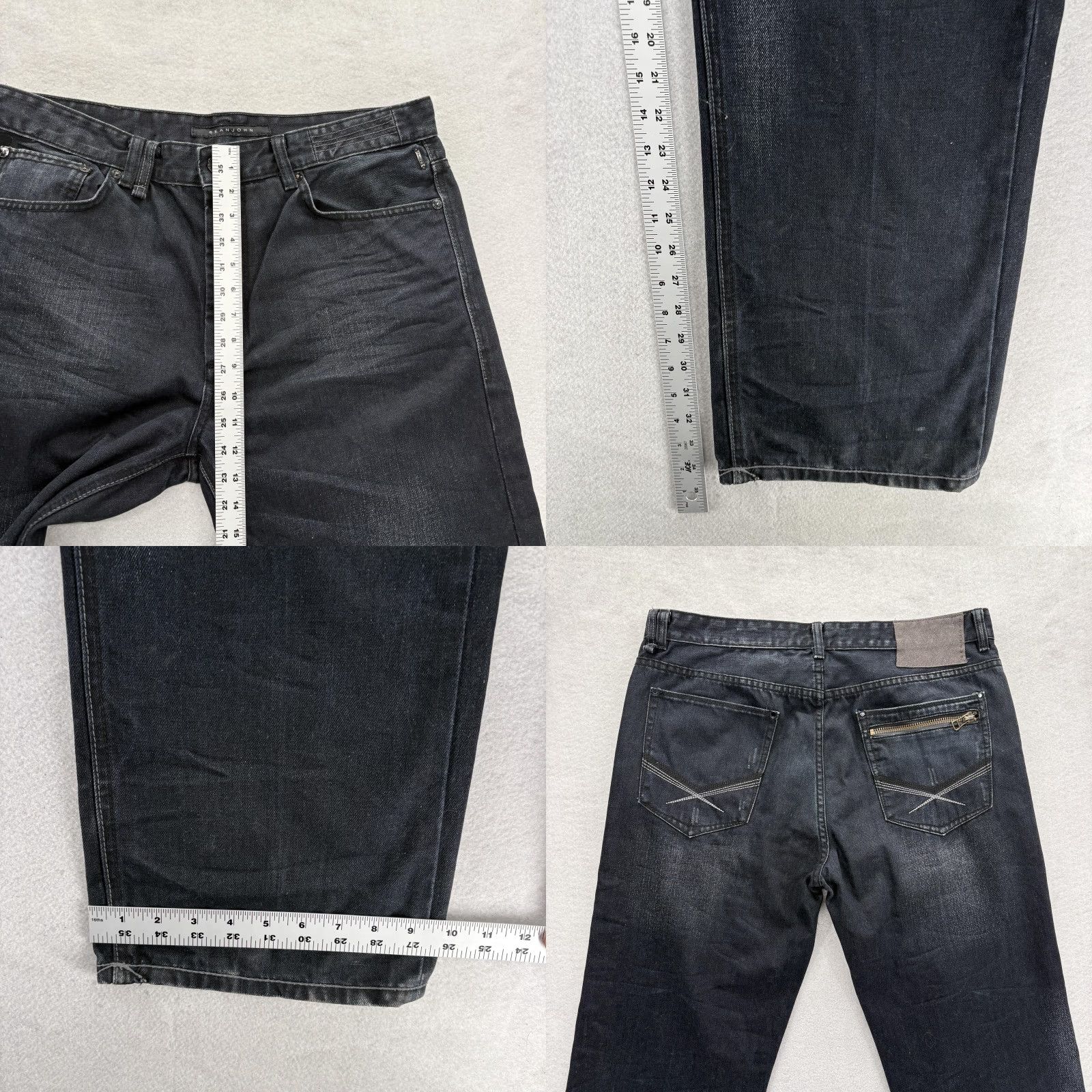 Sean John VINTAGE Sean John Hamilton Jeans Mens 36x32 Black Straight Denim Hip Hop Y2K Size US 36 / EU 52 - 8 Thumbnail