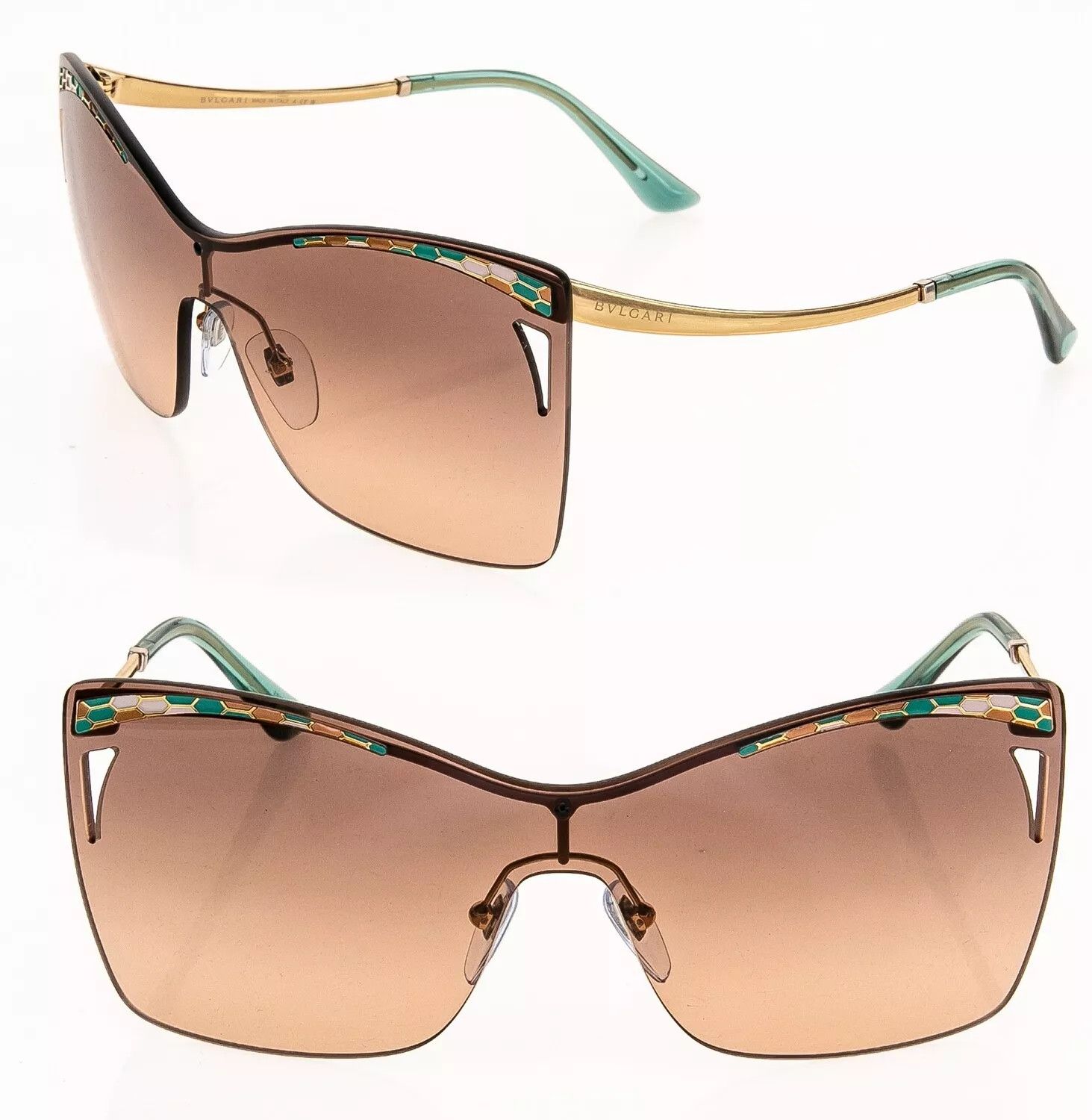 image of Bvlgari Serpenti Bv6138 Rose Gold Emerald Sunglasses 6138, Women's