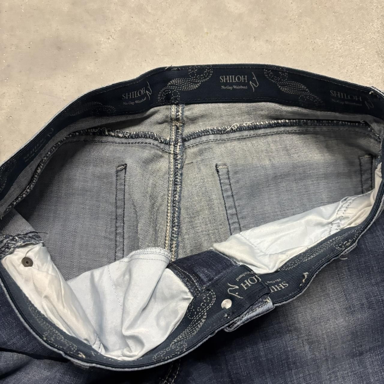 Japanese Brand × Vintage Crazy Vintage Y2K/2000s Grunge Faded Dark Wash Bootcut Denim Jeans! Size US 34 / EU 50 - 8 Thumbnail