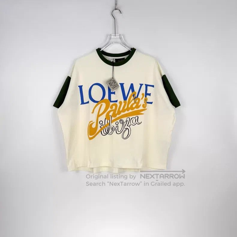 Loewe Loewe Beige White Long-sleeve with Large Logo Short-sleeve Size S / US 4 / IT 40 - 3 Thumbnail