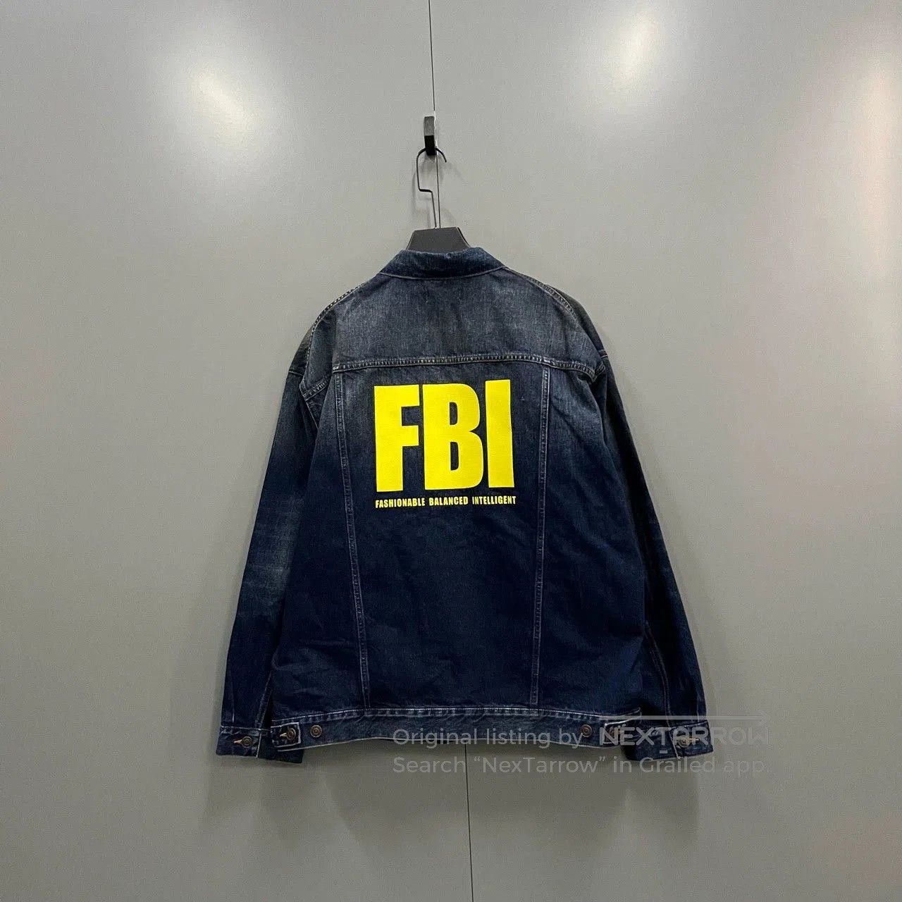 Balenciaga Balenciaga FBI Print Denim Jacket. Size US S / EU 44-46 / 1 - 2 Thumbnail