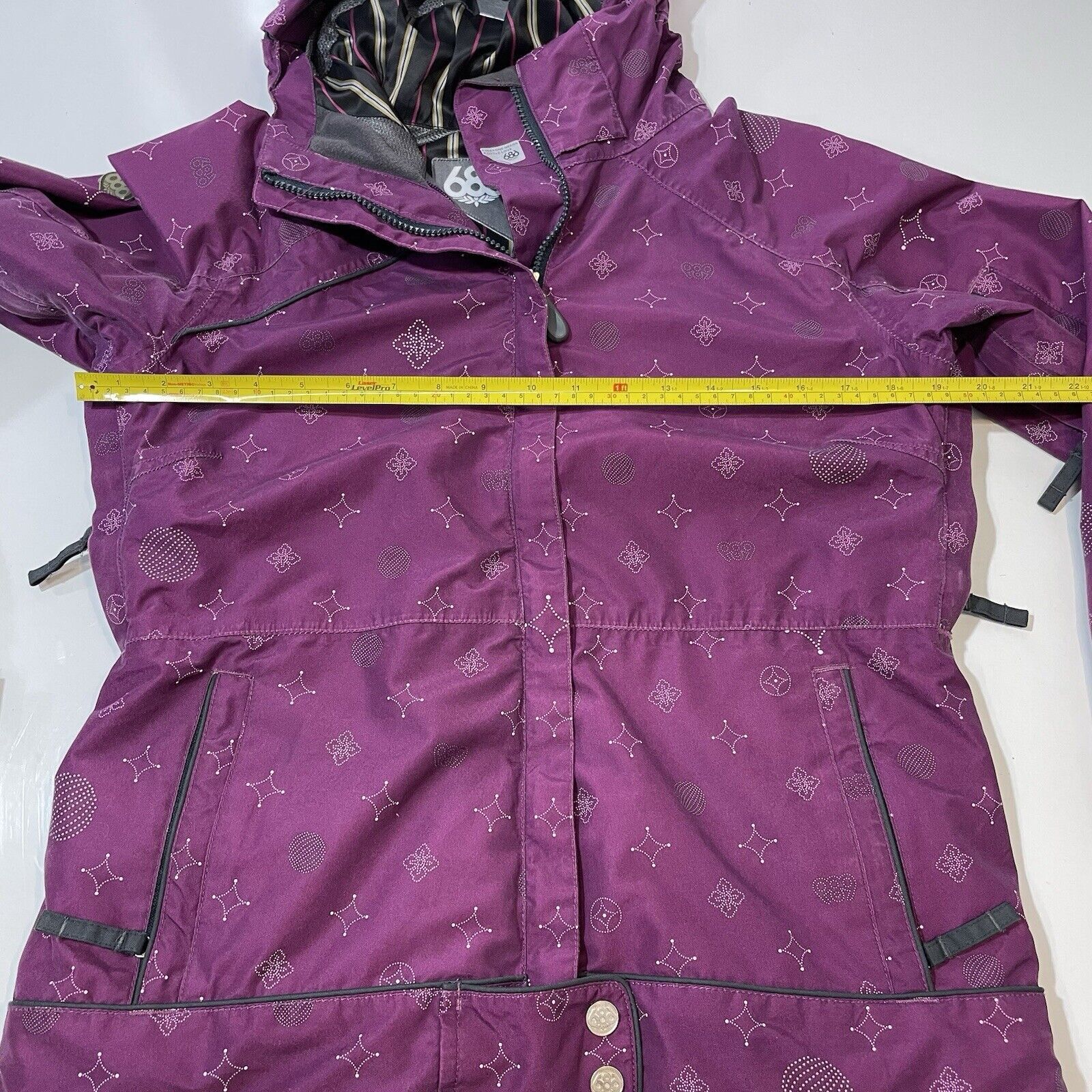 686 686 Athena Snowboard Ski Winter Jacket Plum Geometric XS Size XS / US 0-2 / IT 36-38 - 6 Thumbnail