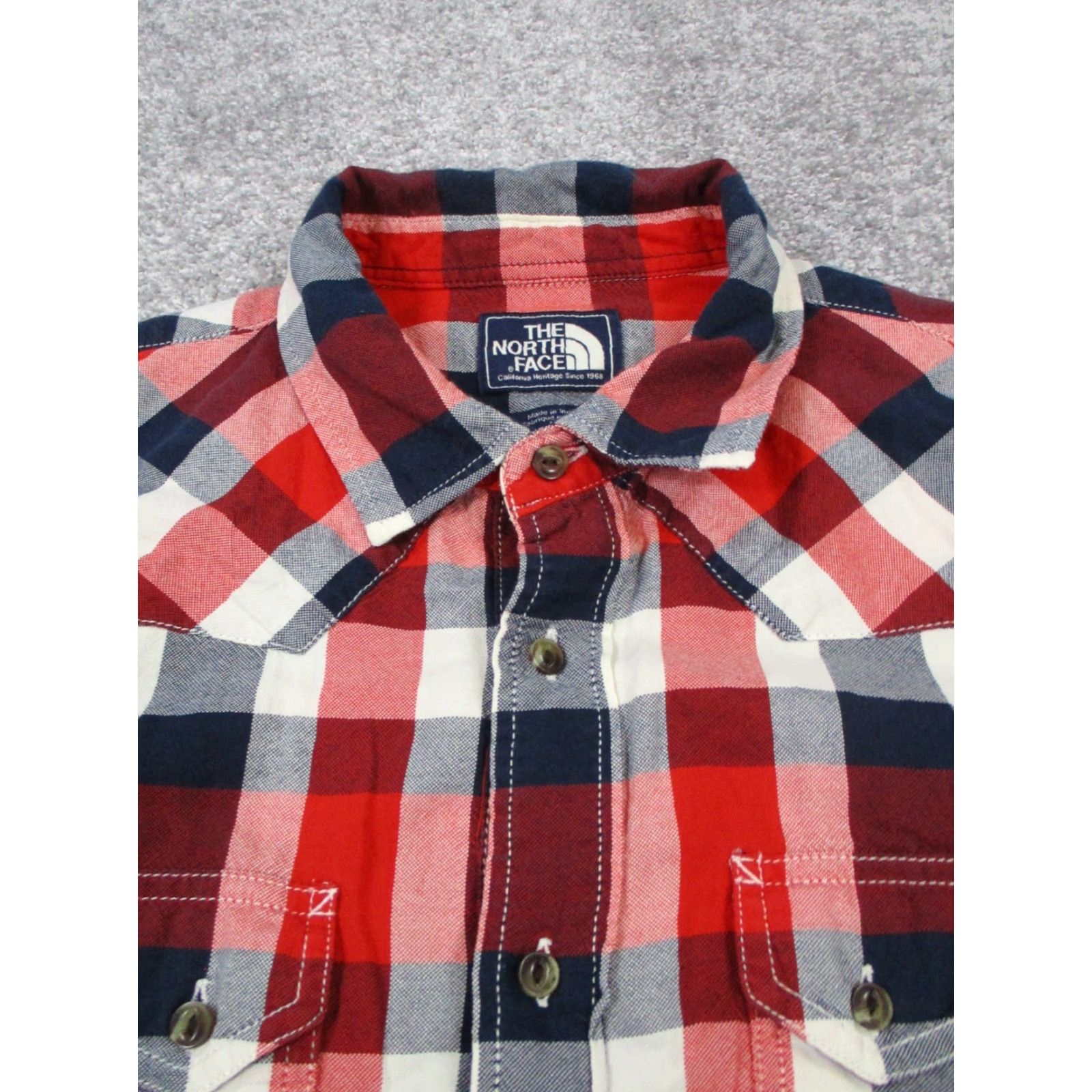 The North Face The North Face Shirt Mens Large Red Blue White Cotton Button Up Size US L / EU 52-54 / 3 - 2 Thumbnail