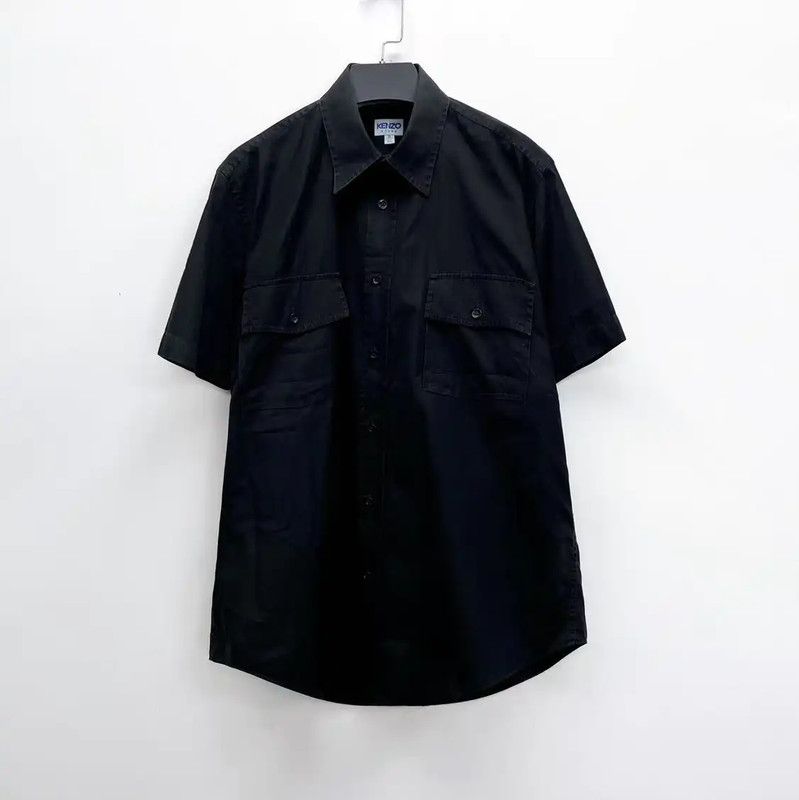 Kenzo KENZO Black Short Sleeve Cotton Shirt 0089 Size US M / EU 48-50 / 2 - 1 Thumbnail