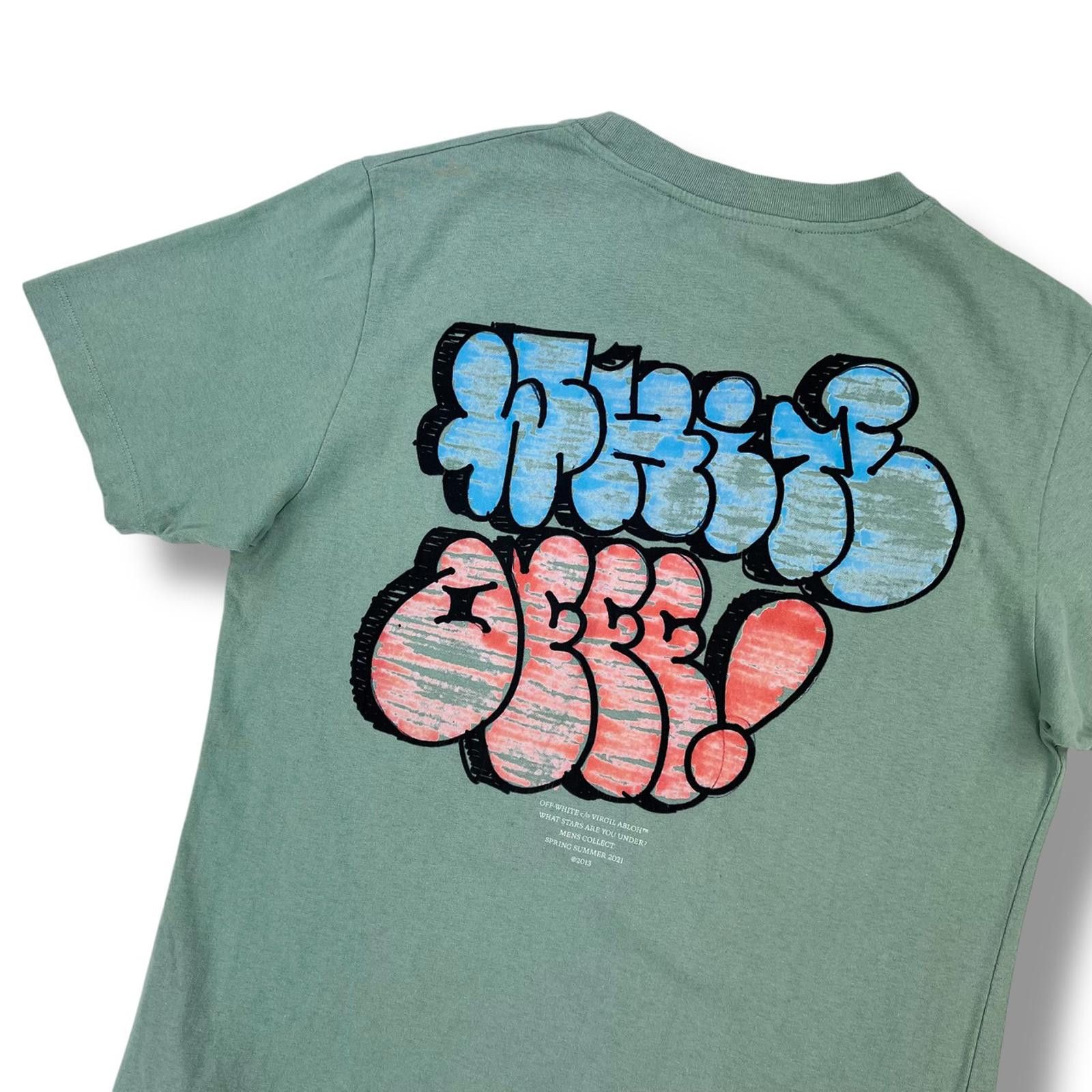 Off-White Off-White Graffiti Green T Shirt Size US M / EU 48-50 / 2 - 1 Thumbnail