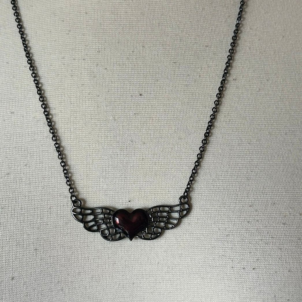 Other vintage hot topic red heart black chain pendant necklace Size ONE SIZE - 2 Thumbnail