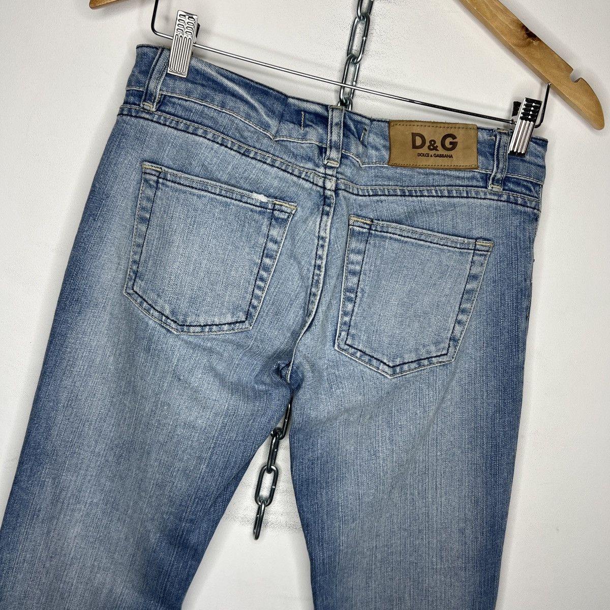Dolce & Gabbana × Vintage Dolce&Gabbana Low Rise Flared Y2K BootCut 00’s Jeans Pants Size 29" - 8 Thumbnail