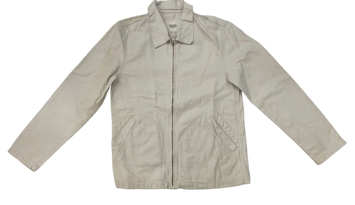 image of Issey Miyake x Zucca Travail White Denim Chore Zipper Jacket, Women's (Size Large)