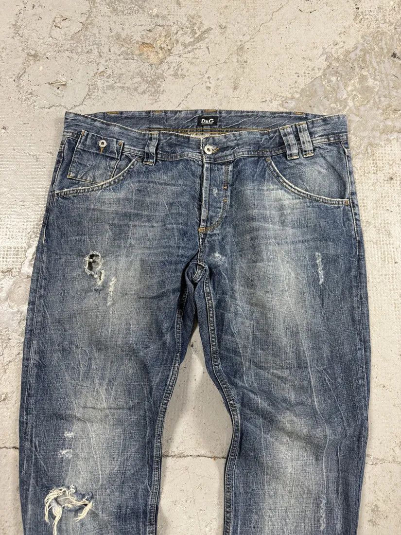 Designer × Dolce & Gabbana × Vintage 2000s Dolce & Gabbana Blue Faded Denim Jeans Size US 38 / EU 54 - 9 Thumbnail