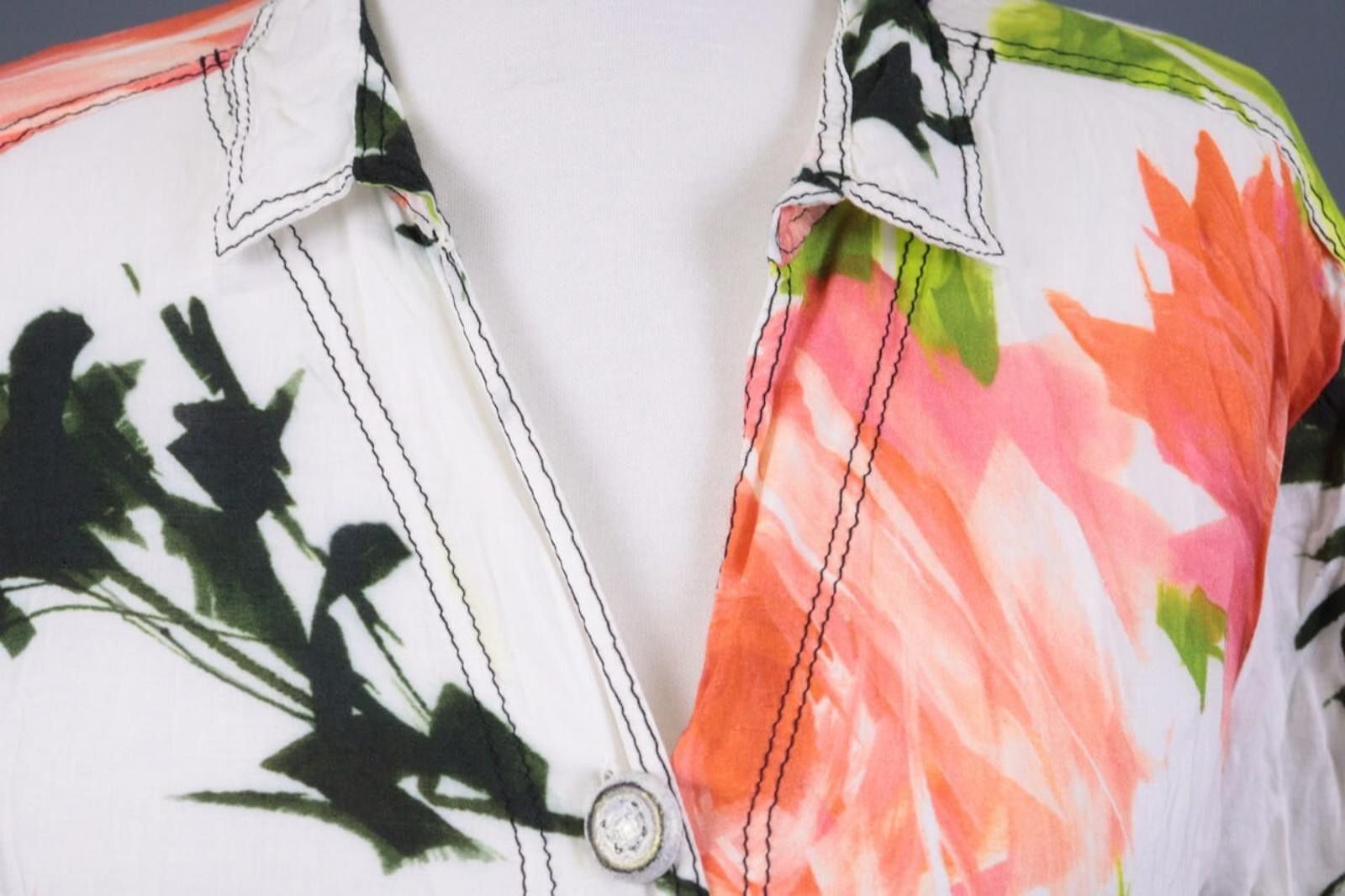 Designer Elisa Cavaletti Multicolor Floral Top Tunic Shirt Sz XXL Size XXL / US 16-18 / IT 52-54 - 3 Thumbnail