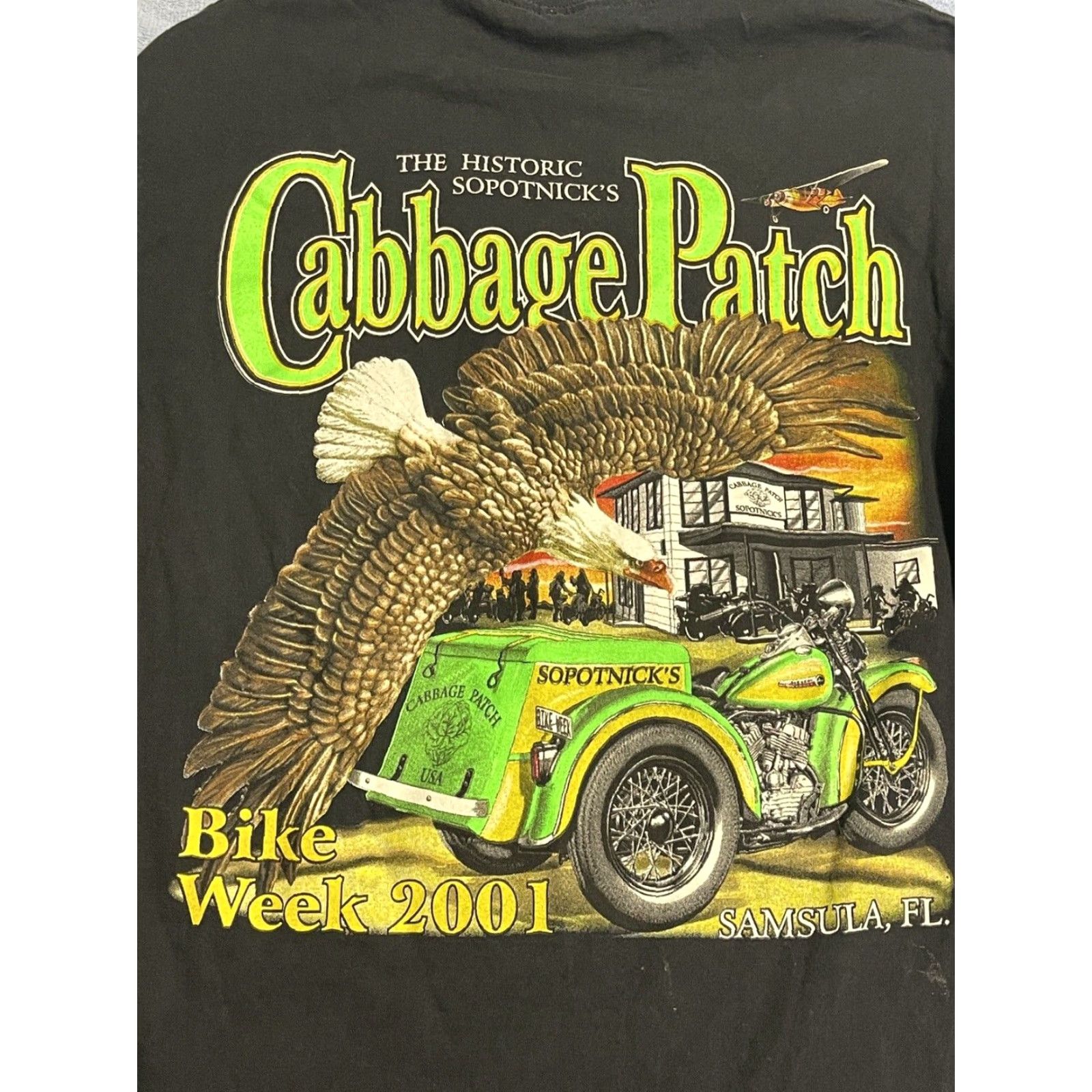 TEE JAYS Vintage 2001 Cabbage Patch Bike Week Long Sleeve Medium EAGLE& Bike, Florida T-Shirt Size US M / EU 48-50 / 2 - 4 Thumbnail