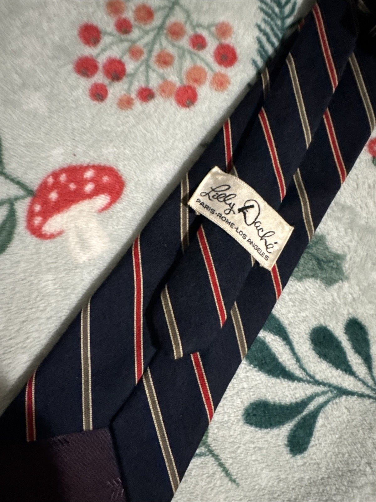 Lilly Dache Classic Repp Stripe Tie Lilly Dache Diagonal Striped Men’s Size ONE SIZE - 4 Thumbnail