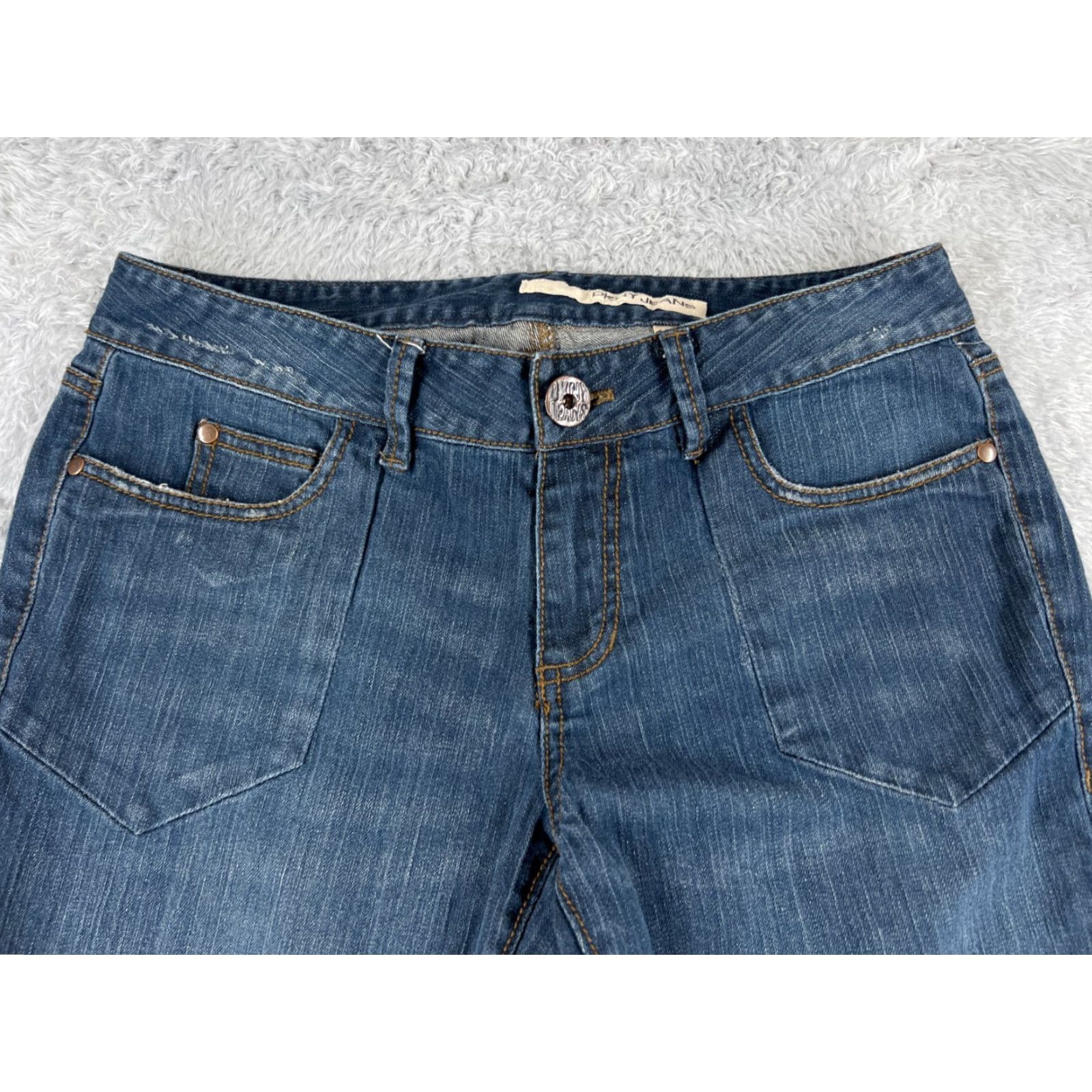 DKNY DKNY Women's Blue Denim Bootcut Jeans 12 Cotton Blend Mid Rise 31x31 Casual Pants Size 34" / US 12 / IT 48 - 4 Thumbnail