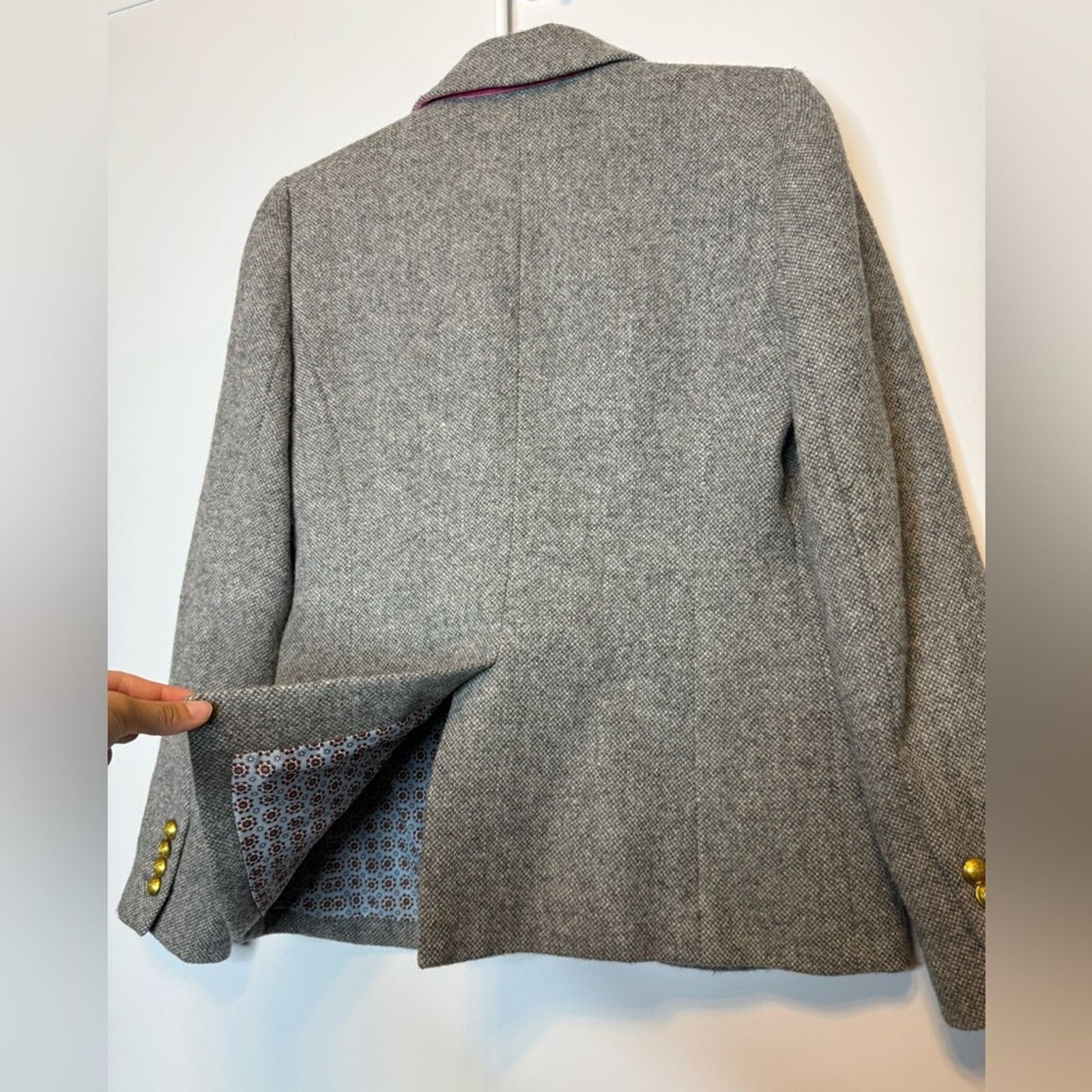 J.Crew RARE J.Crew Campbell Donegal Blazer Wool Grey Size S / US 4 / IT 40 - 12 Thumbnail