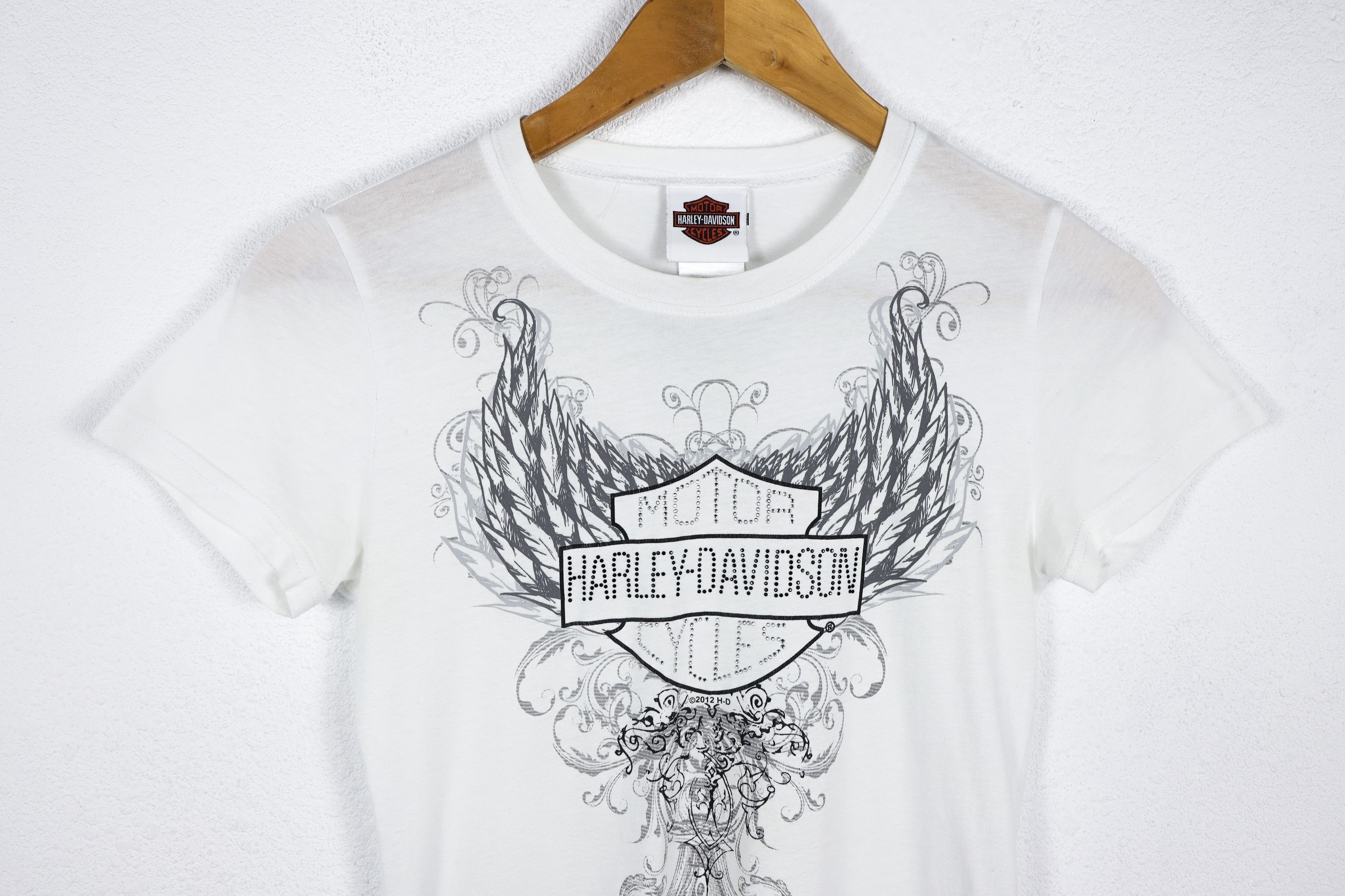 Harley Davidson Harley Davidson Embellished Rhinestone Logo Tee T-shirt Y2K Size S / US 4 / IT 40 - 2 Thumbnail