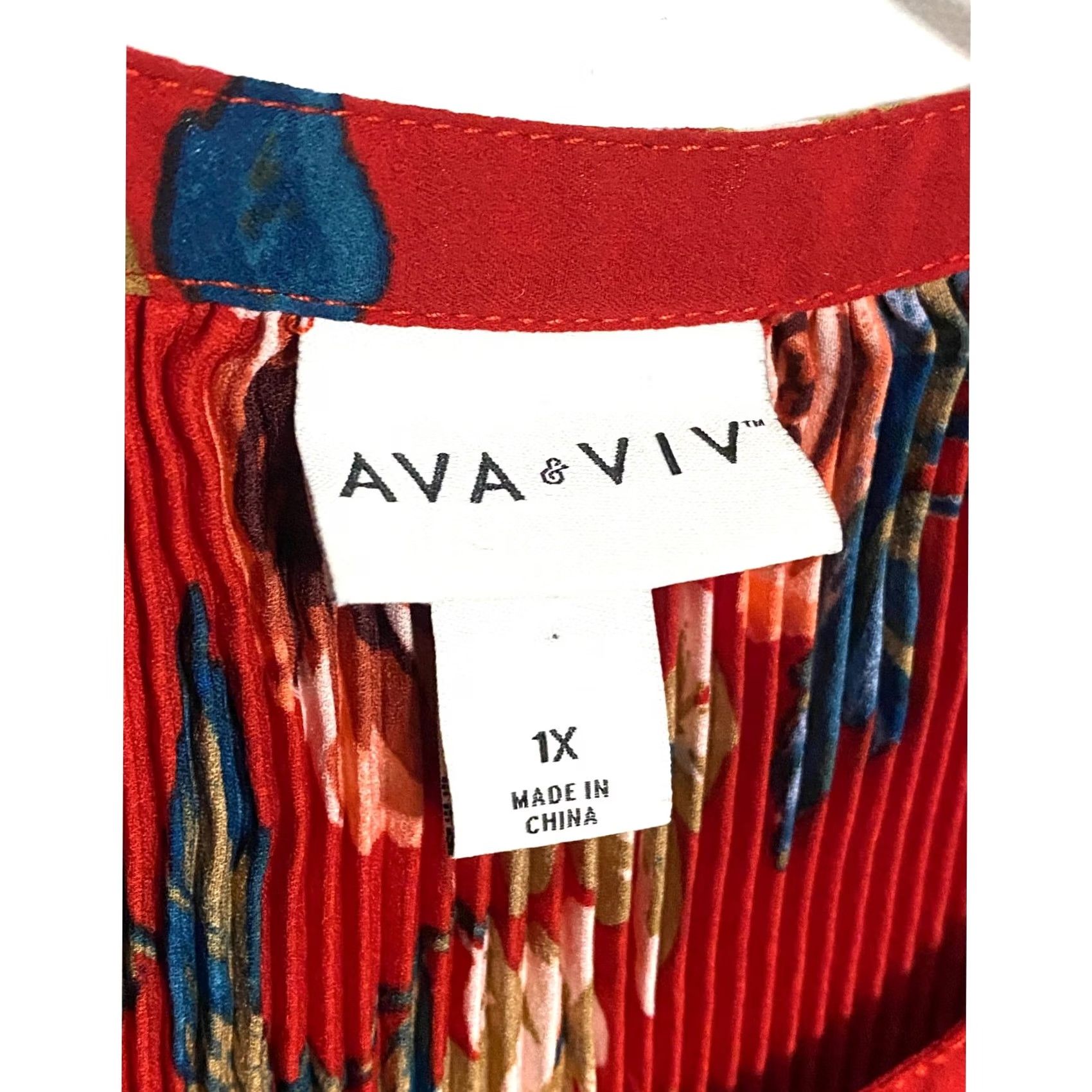 Vintage VINTAGE Ava & Viv Red Floral Cold Shoulder Cottagecore Prairie Womens Plus 1X Flowy Boho Shirt Womens 1X Size XL / US 12-14 / IT 48-50 - 3 Thumbnail