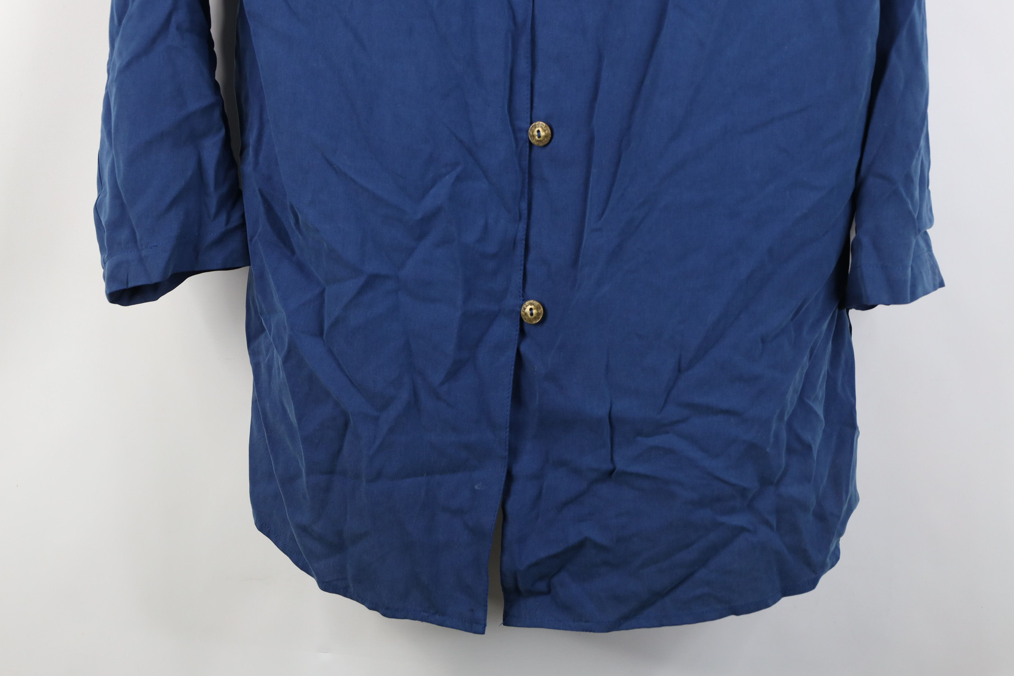 Vintage Vintage 90s Streetwear Oversized Silk Button Shirt Blue Size M / US 6-8 / IT 42-44 - 3 Thumbnail