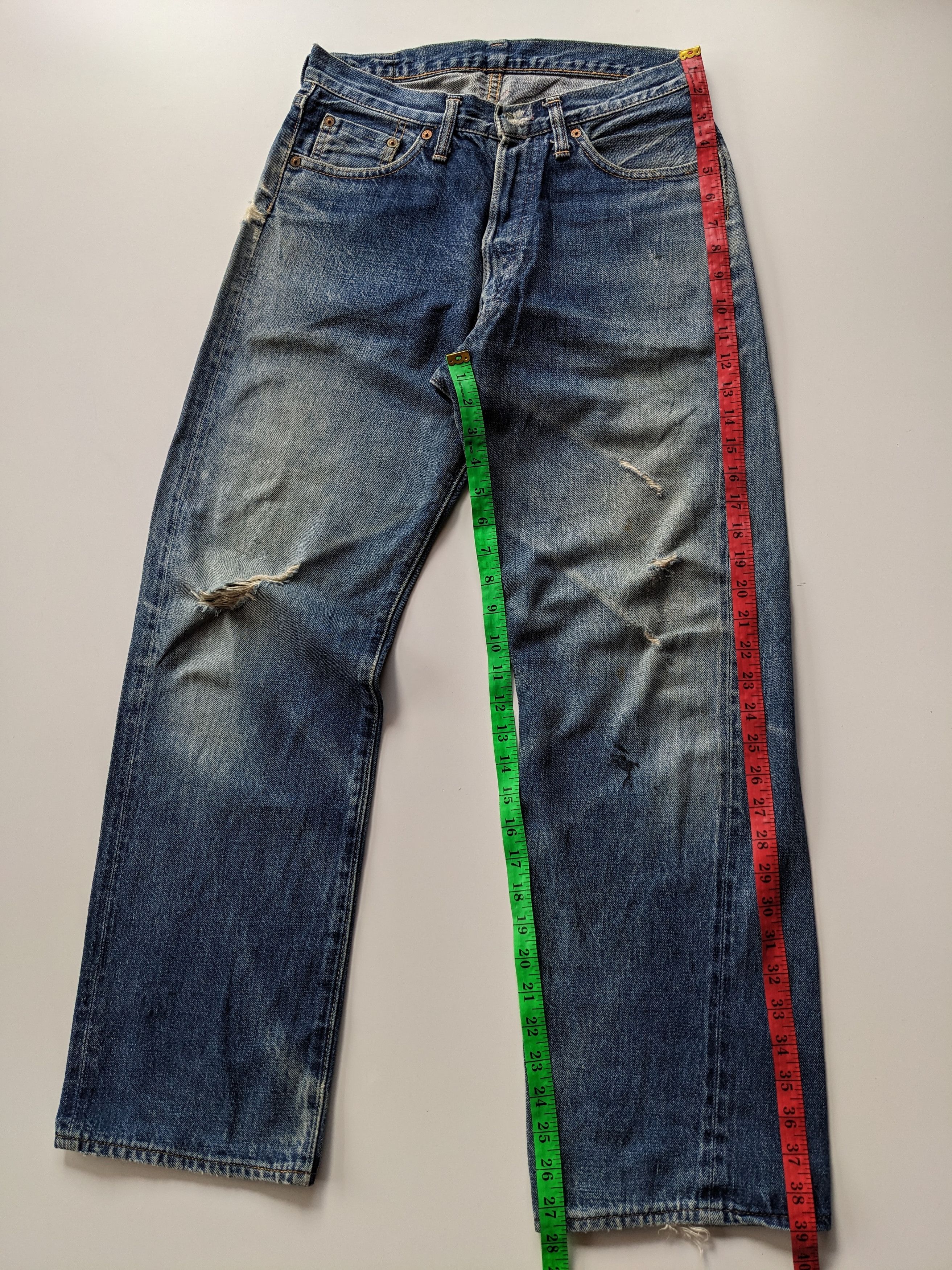 Denime Vintage Denime distressed faded selvedge jeans Size US 28 / EU 44 - 11 Thumbnail