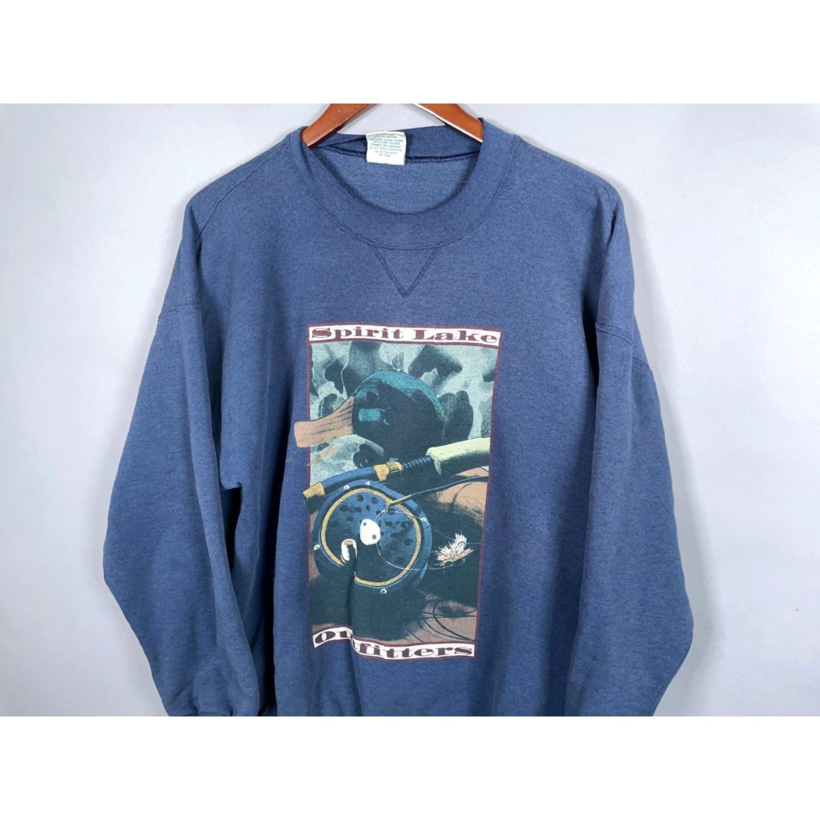 ESPIRIT VINTAGE Spirit Lake Outfitters Sweatshirt Men XL Blue Mallard Print (2XL Tag) Size US XL / EU 56 / 4 - 4 Thumbnail