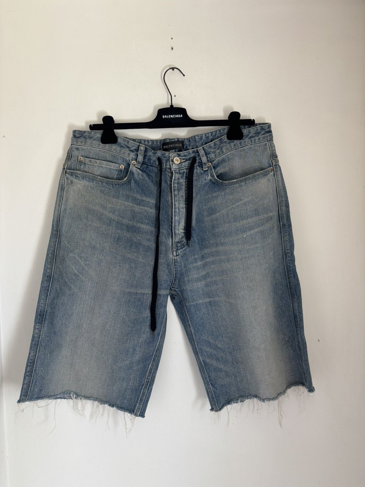 Balenciaga Spring 25 Dirty Drawstring denim