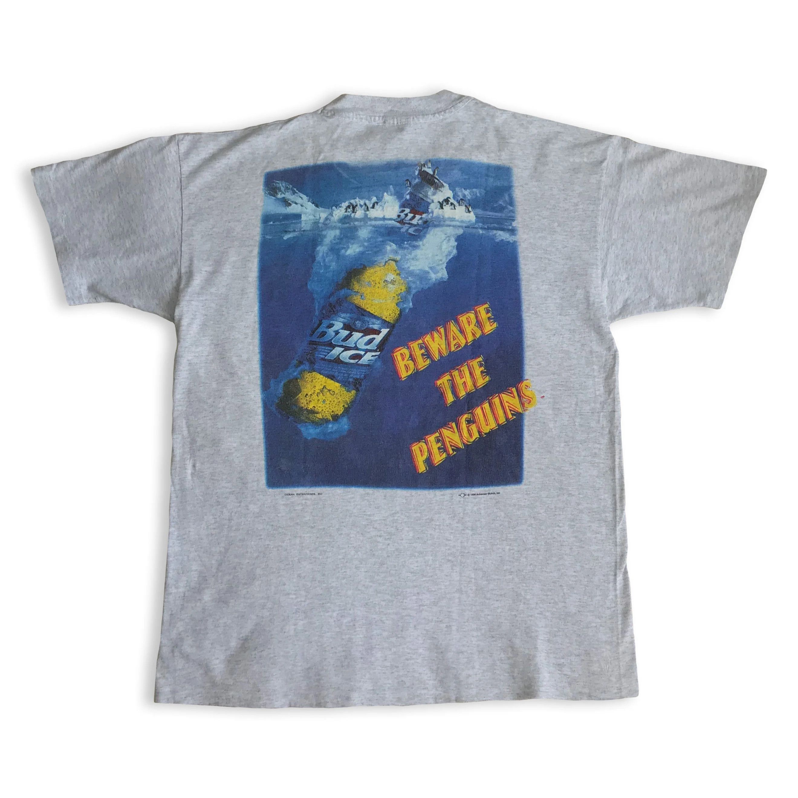Anvil Vintage 90s BUDWESSER T shirt 1996 Penguins Single Stitch Size US XL / EU 56 / 4 - 2 Thumbnail