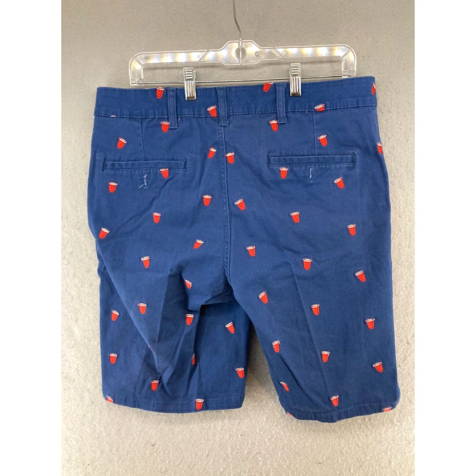 Vintage Request Jeans Mens Shorts 34 Blue Solid Chino Flat Front Casual mid rise 34in Cotton Blend Mens Shorts Blue Size US 34 / EU 50 - 6 Thumbnail