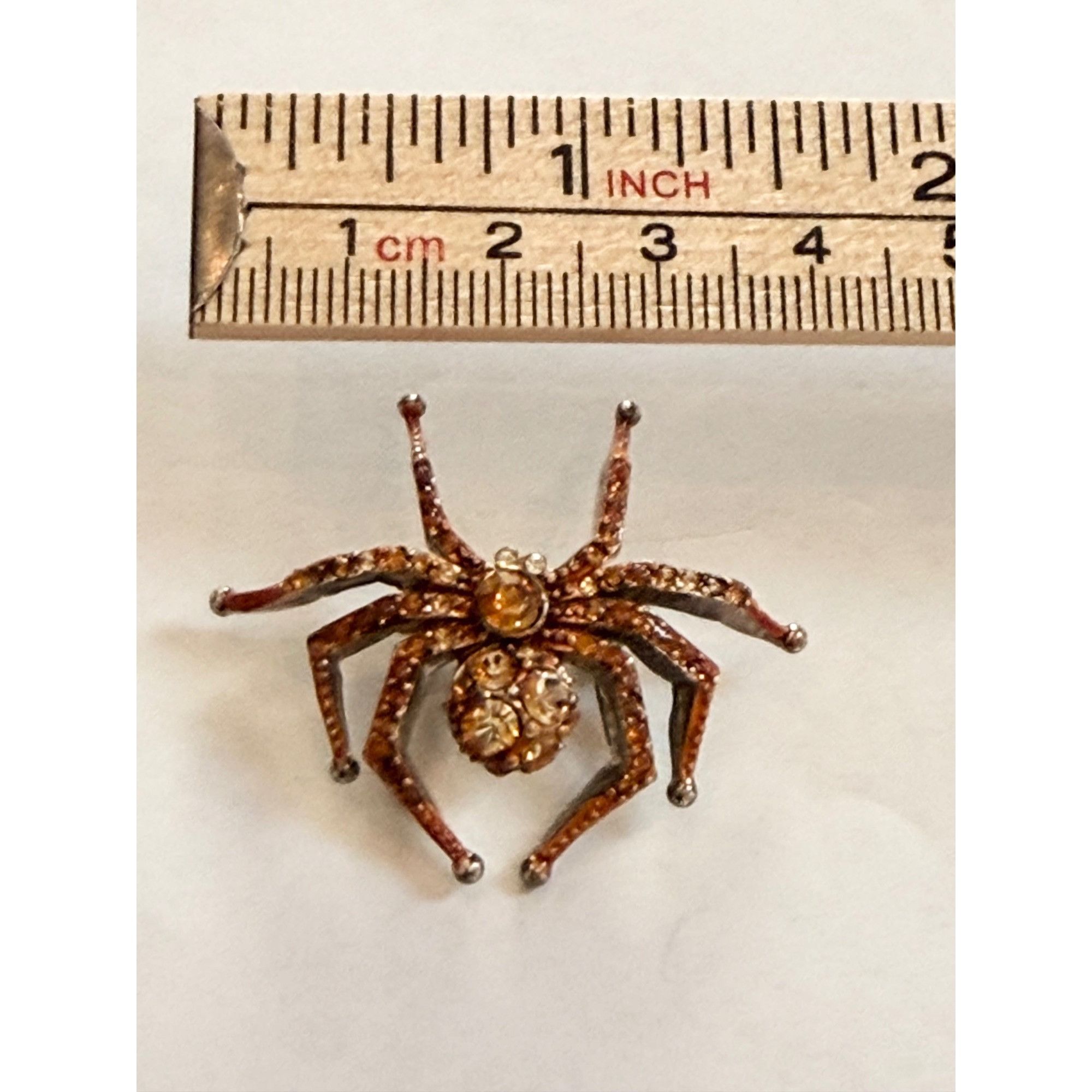 Other Spider-Shaped Rhinestone Brooch With Amber & Clear Crystals Size ONE SIZE - 4 Thumbnail