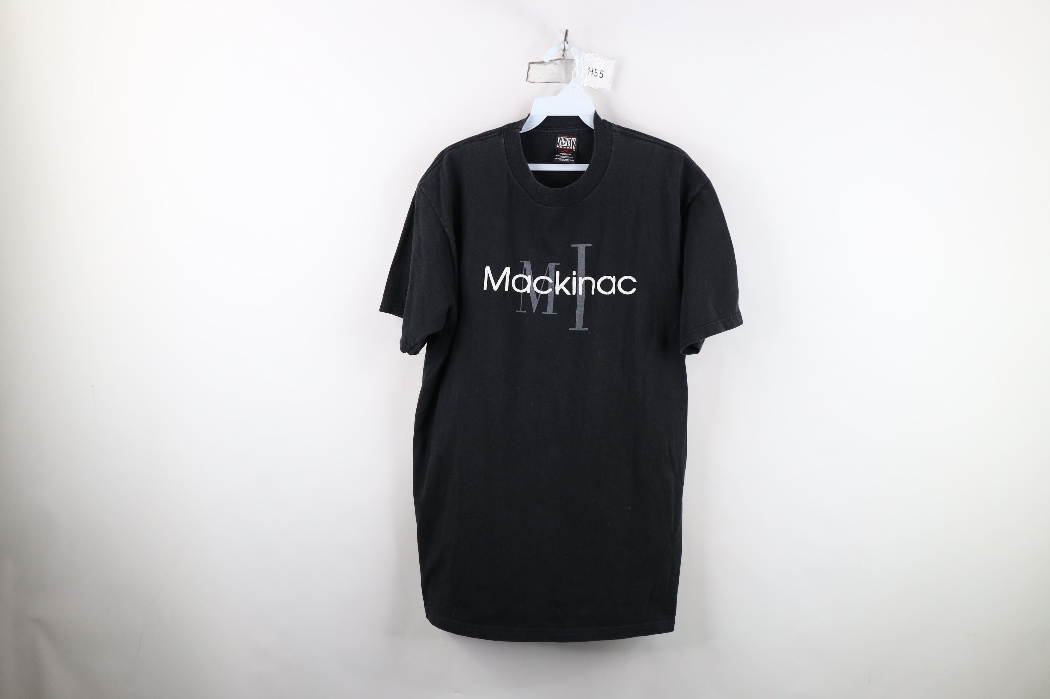 Vintage Vintage 90s Spell Mackinac Michigan T-Shirt Black Cotton USA Size US L / EU 52-54 / 3 - 1 Thumbnail