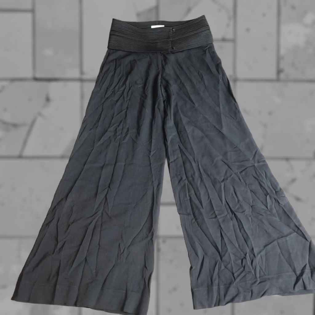 Vintage Arje Womens Pants Large Black Wide-Leg Cumberband Made in Italy Size 36" / US 14 / IT 50 - 1 Thumbnail