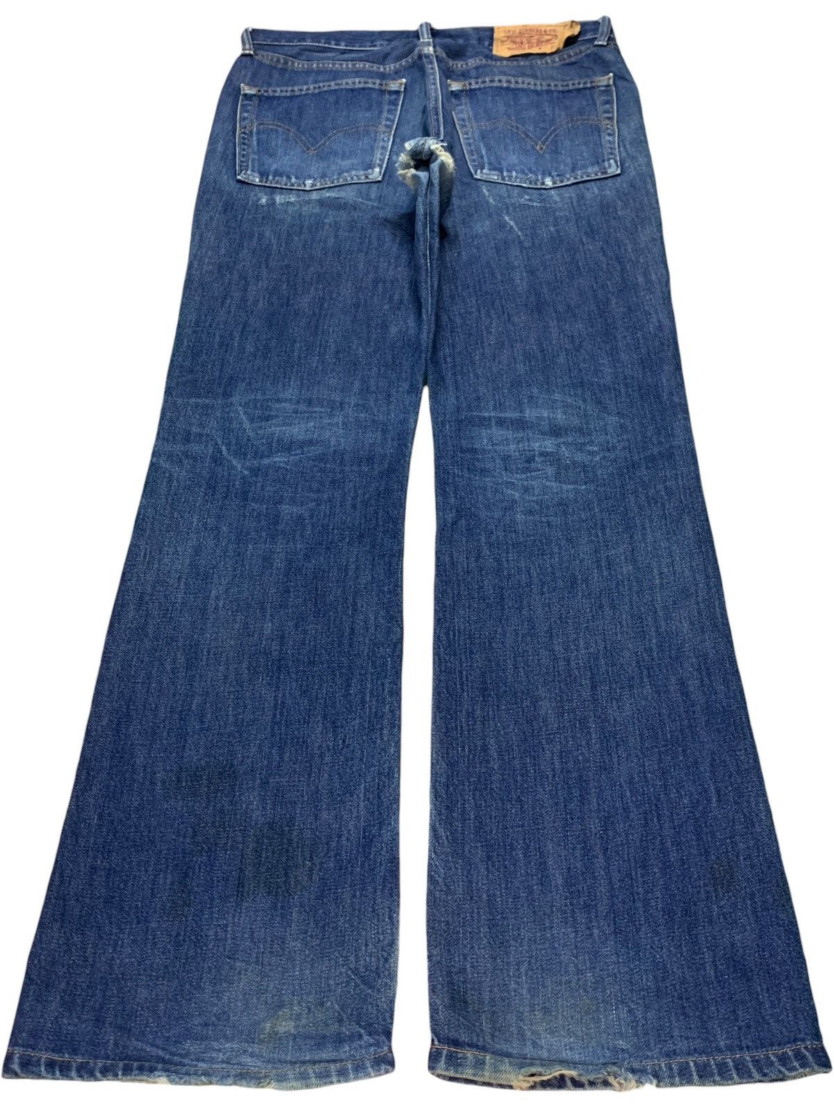 Levi's × Levi's Vintage Clothing Vintage 90s Levis 517 Bootcut Blue Wash Distressed Jeans Size US 32 / EU 48 - 2 Thumbnail