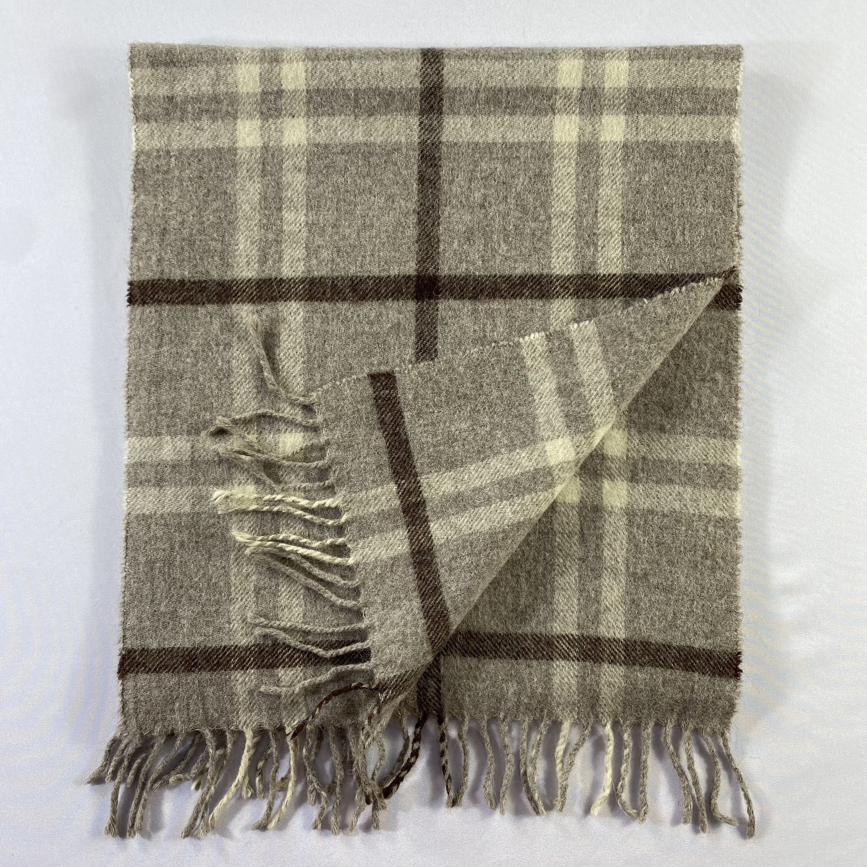 United Colors Of Benetton United Colors Of Benetton Scarf Plaid Wool Muffler Neck Wrap Size ONE SIZE - 4 Thumbnail