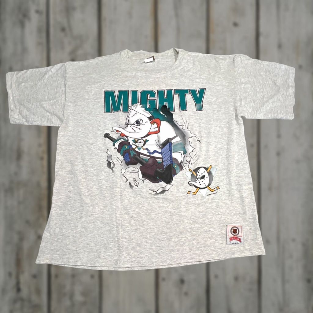 Vintage VINTAGE Mighty Ducks Shirt XL Nutmeg NHL Double Sided Single Stitch USA Mens Size US XL / EU 56 / 4 - 1 Thumbnail