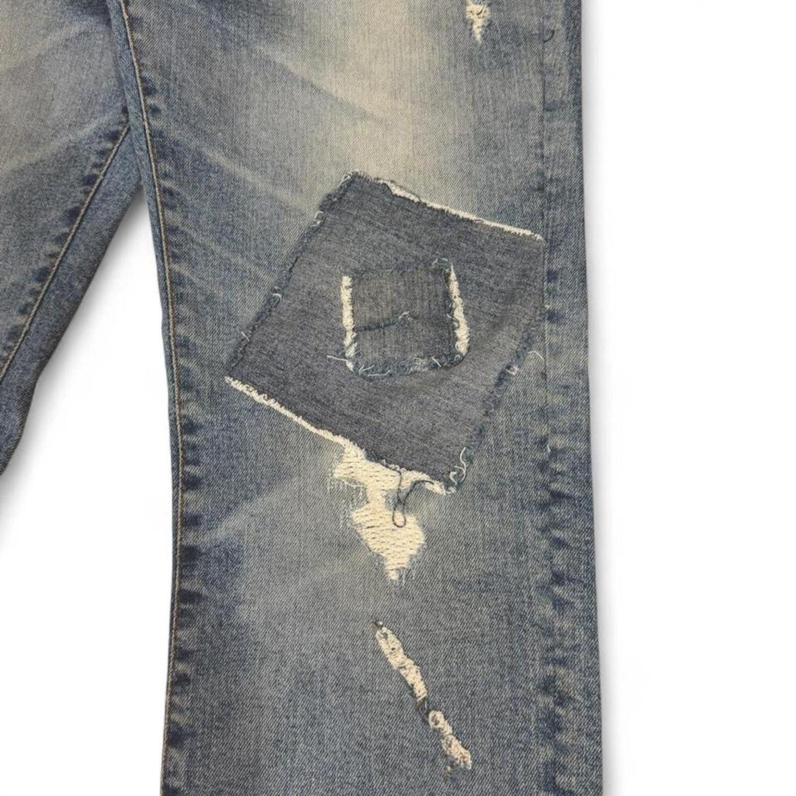 True Religion Buckaroo blue denim jeans with unique patches design Size US 33 - 7 Thumbnail