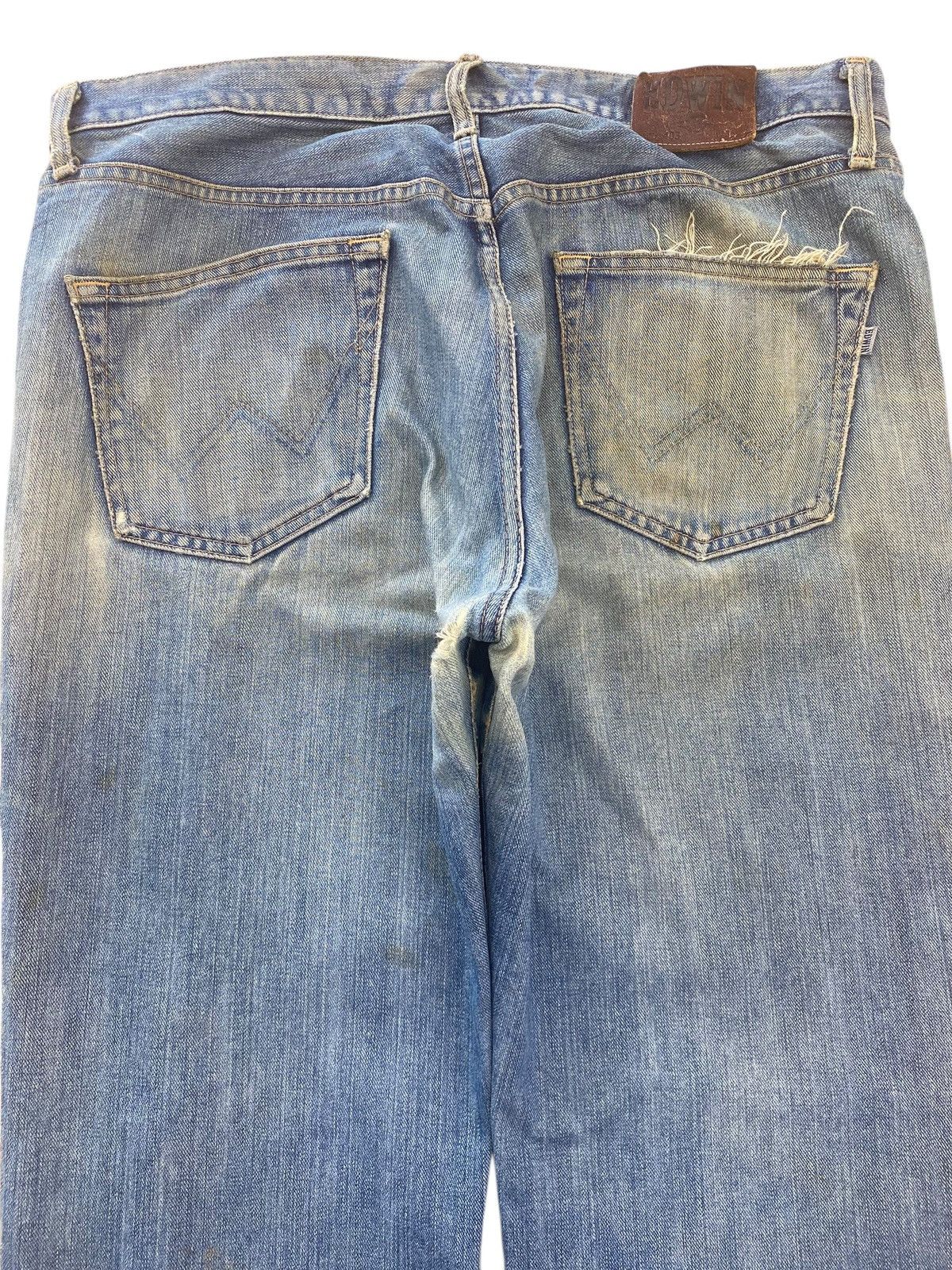 Edwin Edwin Mud Wash Ripped Style Straight Leg Jeans Size US 36 / EU 52 - 4 Thumbnail
